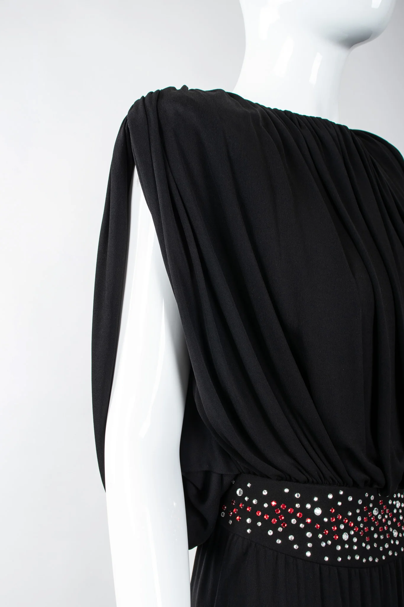 Draped Crepe Column Dress - Image 7