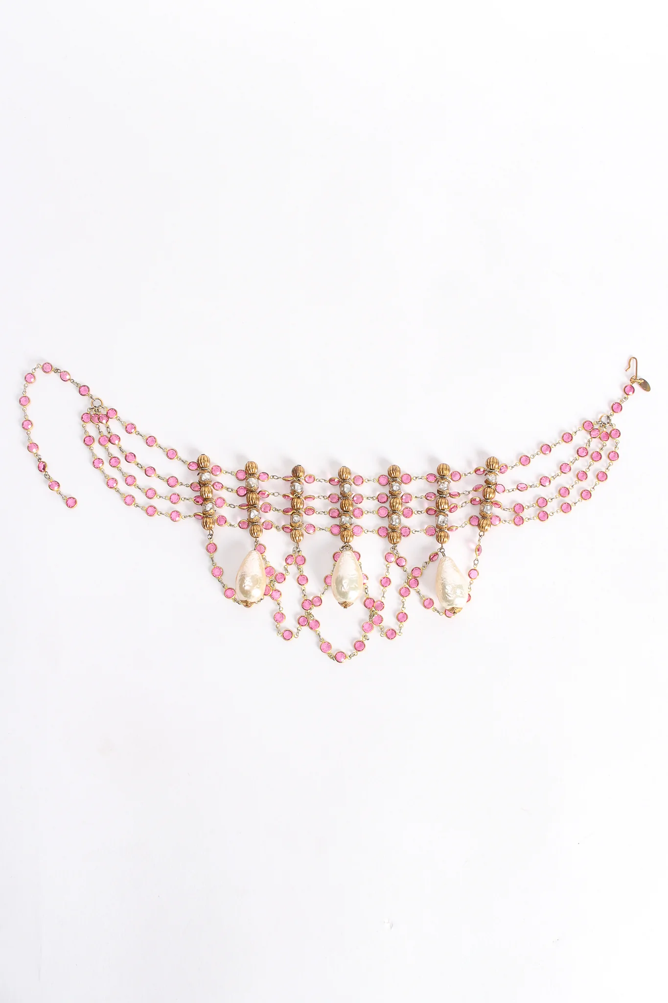 Draped Rhinestone Chain Choker - Image 2