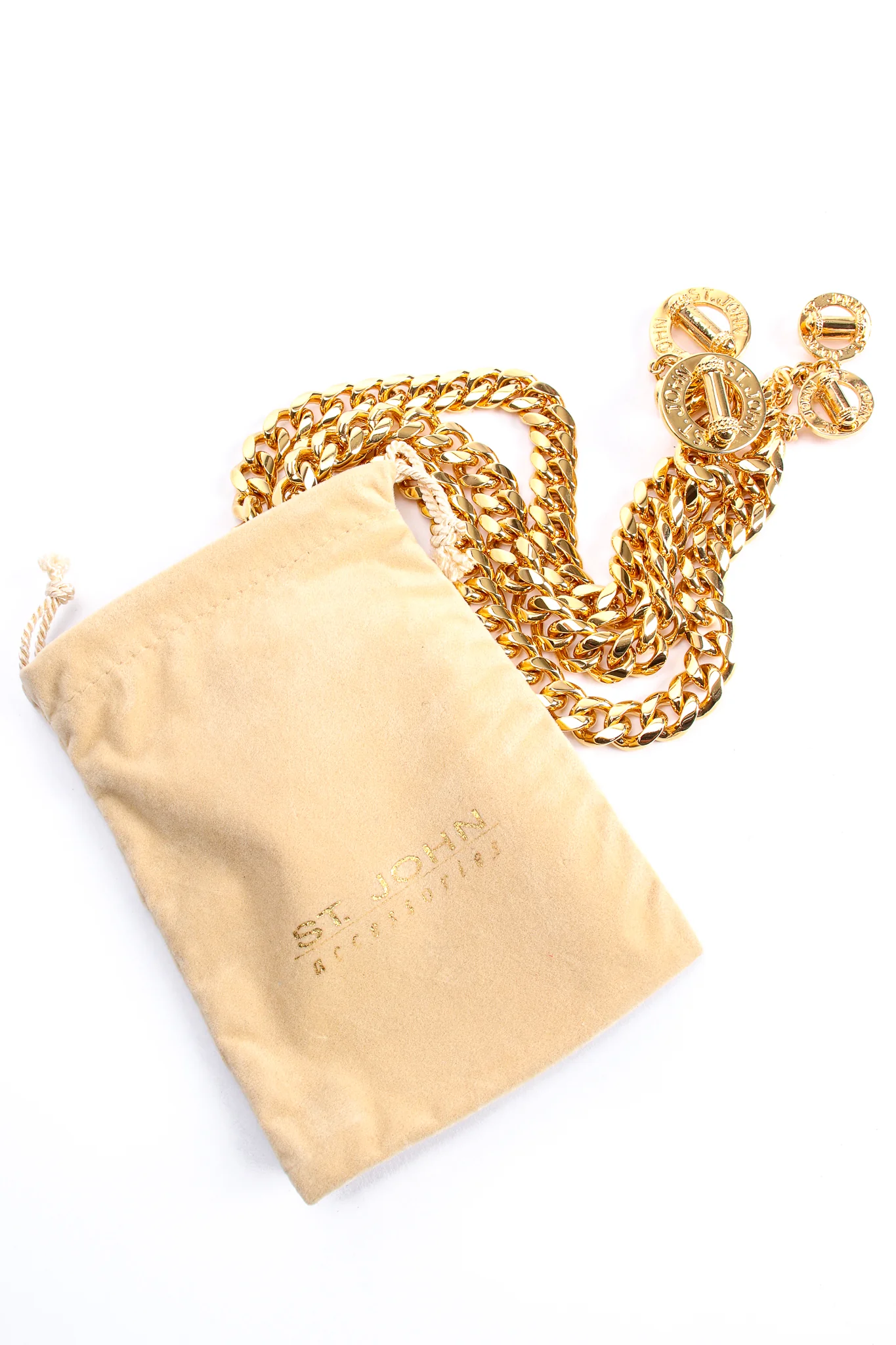 Draped Toggle Charm Chain Belt