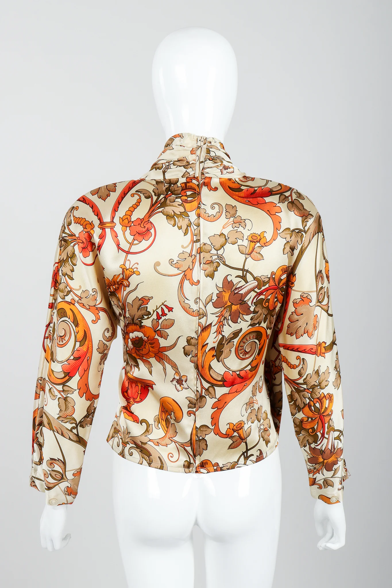 Draped Satin Wrap Blouse - Image 5