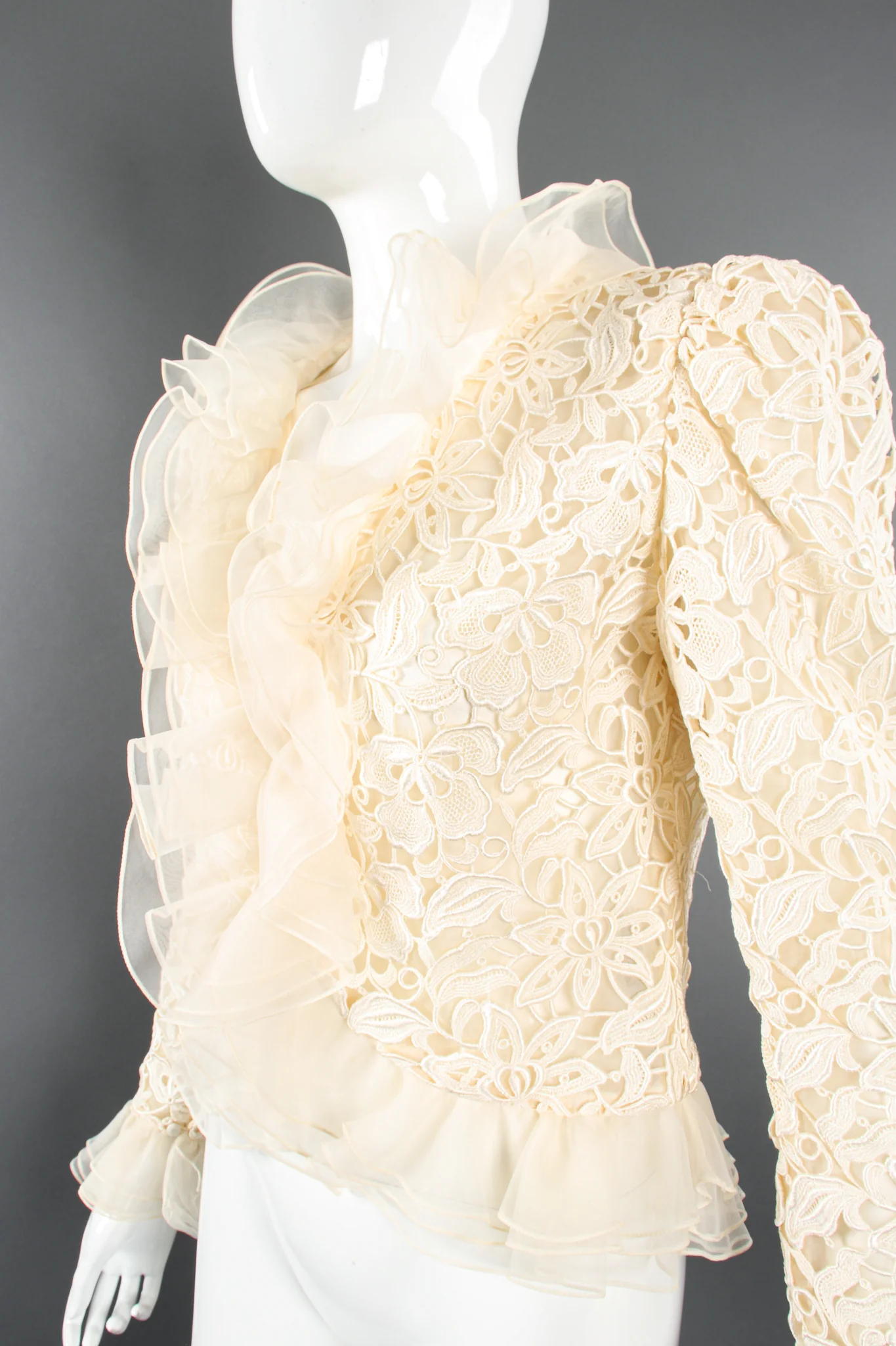Dynasty Collection Organza Lace Ruffle Jacket