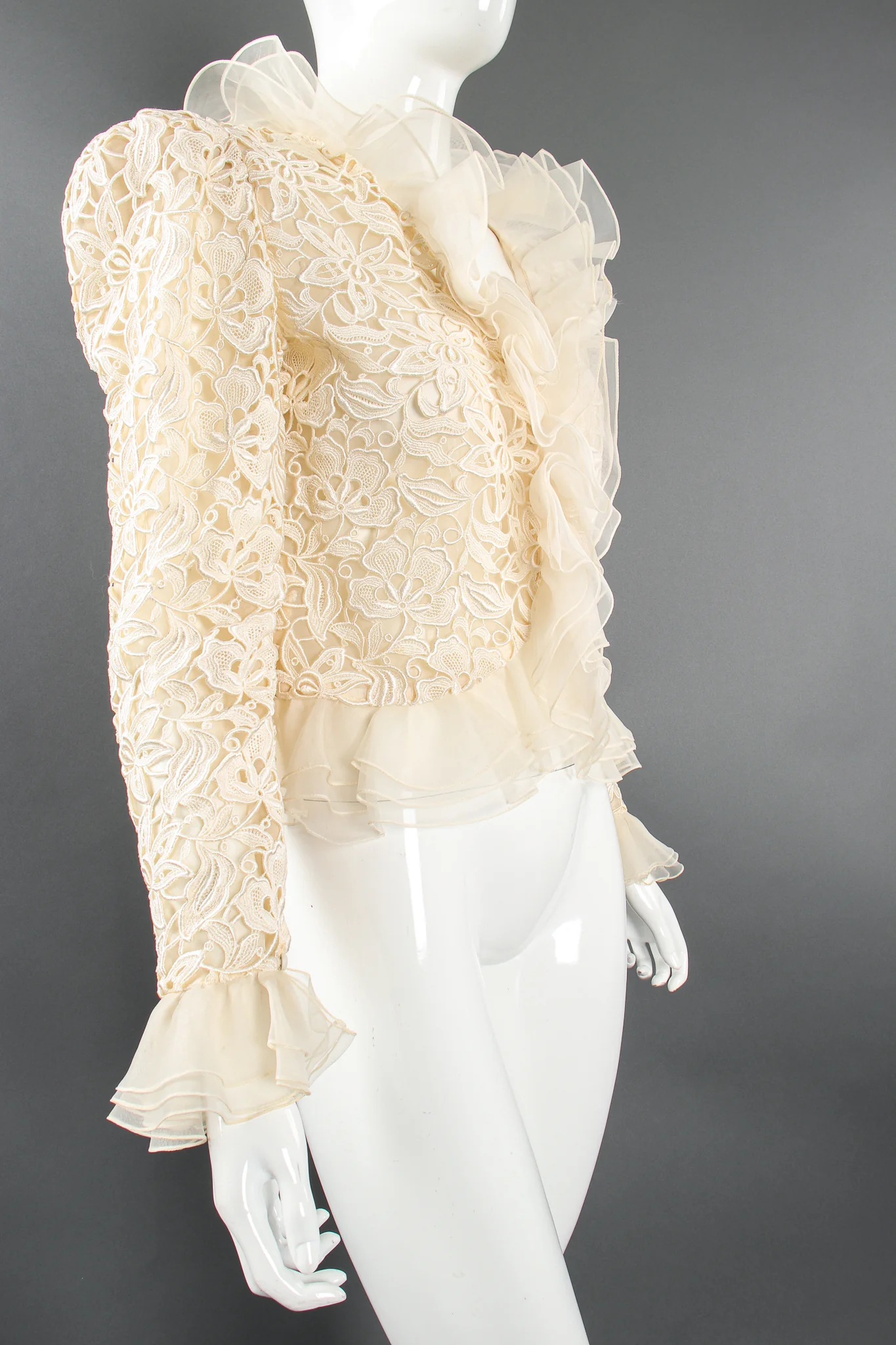 Dynasty Collection Organza Lace Ruffle Jacket - Image 2