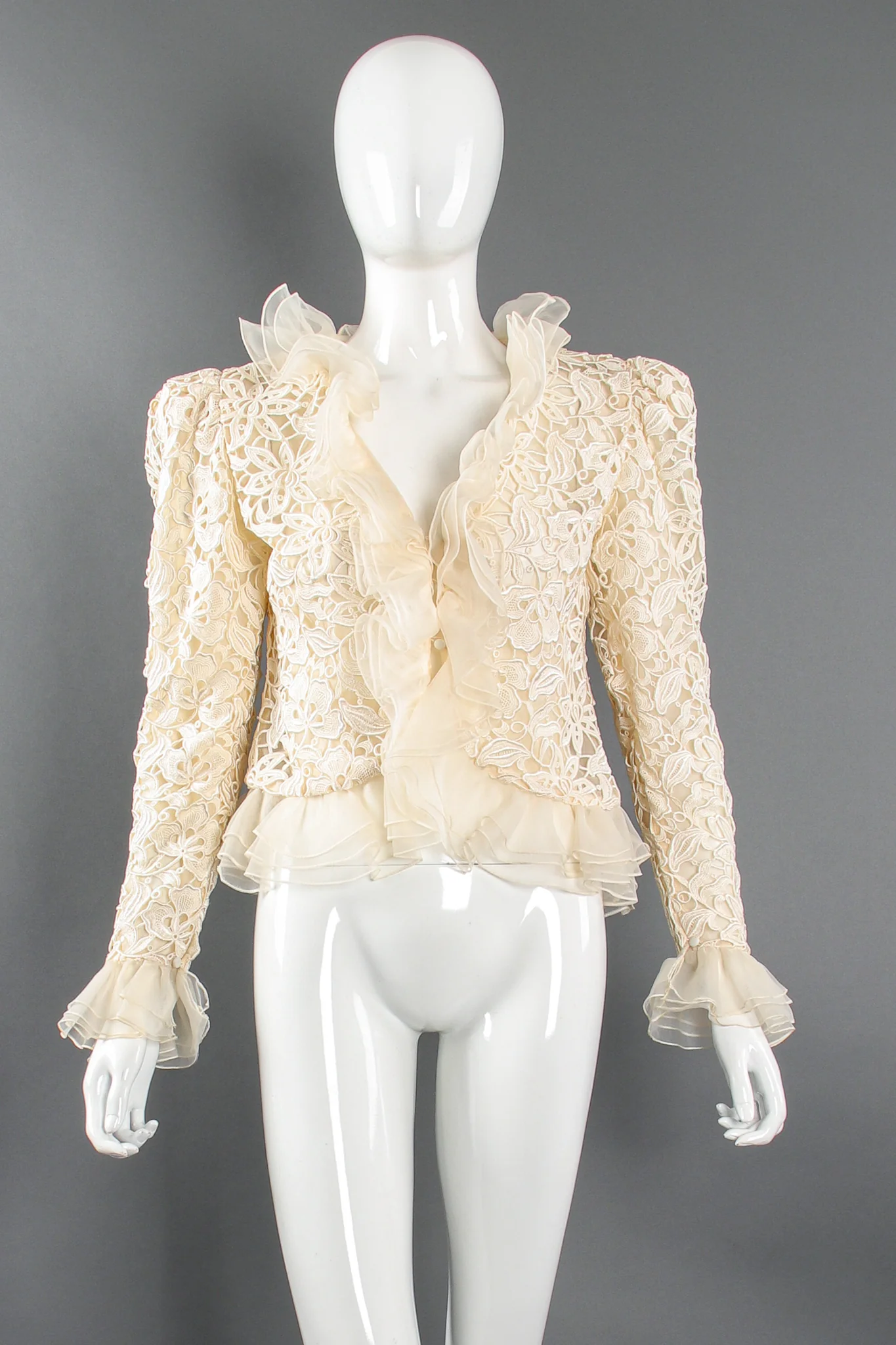 Dynasty Collection Organza Lace Ruffle Jacket - Image 5