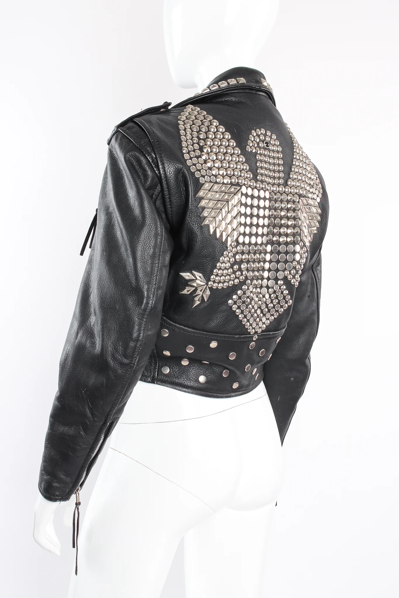 Eagle Studded Leather Biker Jacket - Image 3