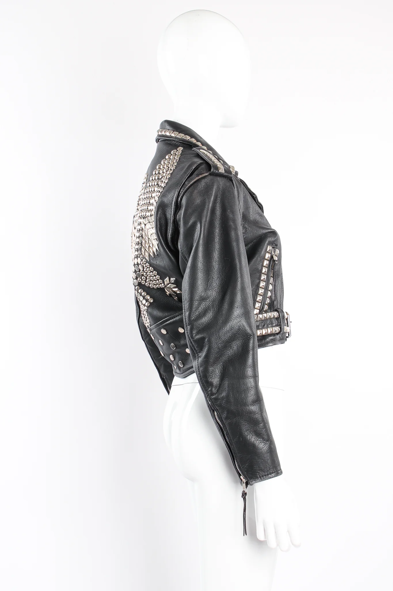 Eagle Studded Leather Biker Jacket - Image 5