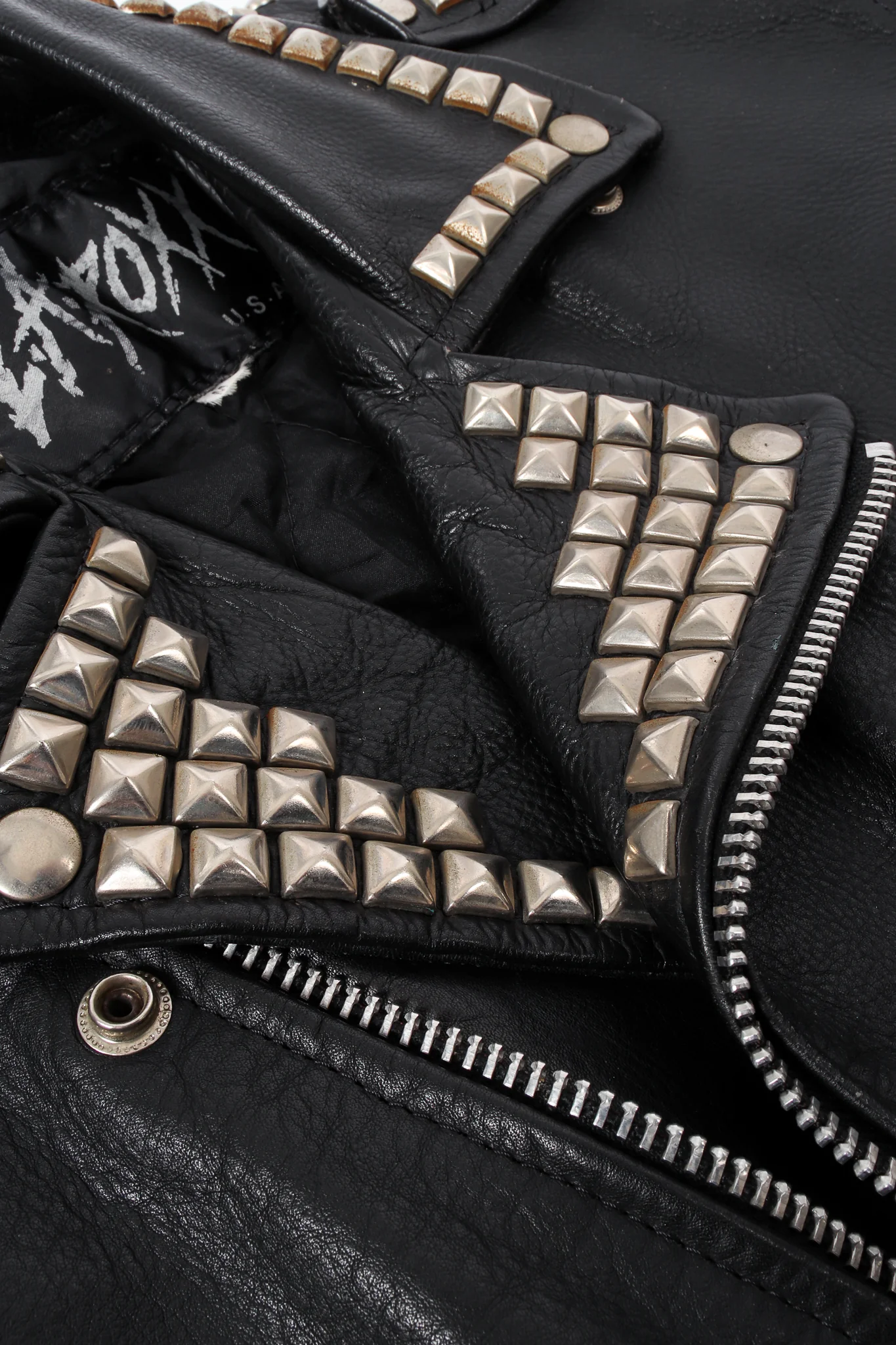 Eagle Studded Leather Biker Jacket - Image 7