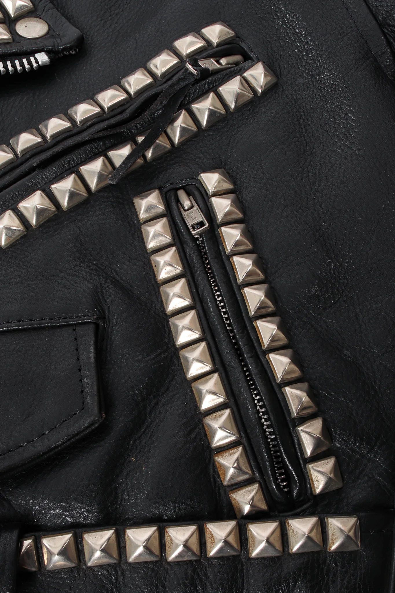 Eagle Studded Leather Biker Jacket - Image 8