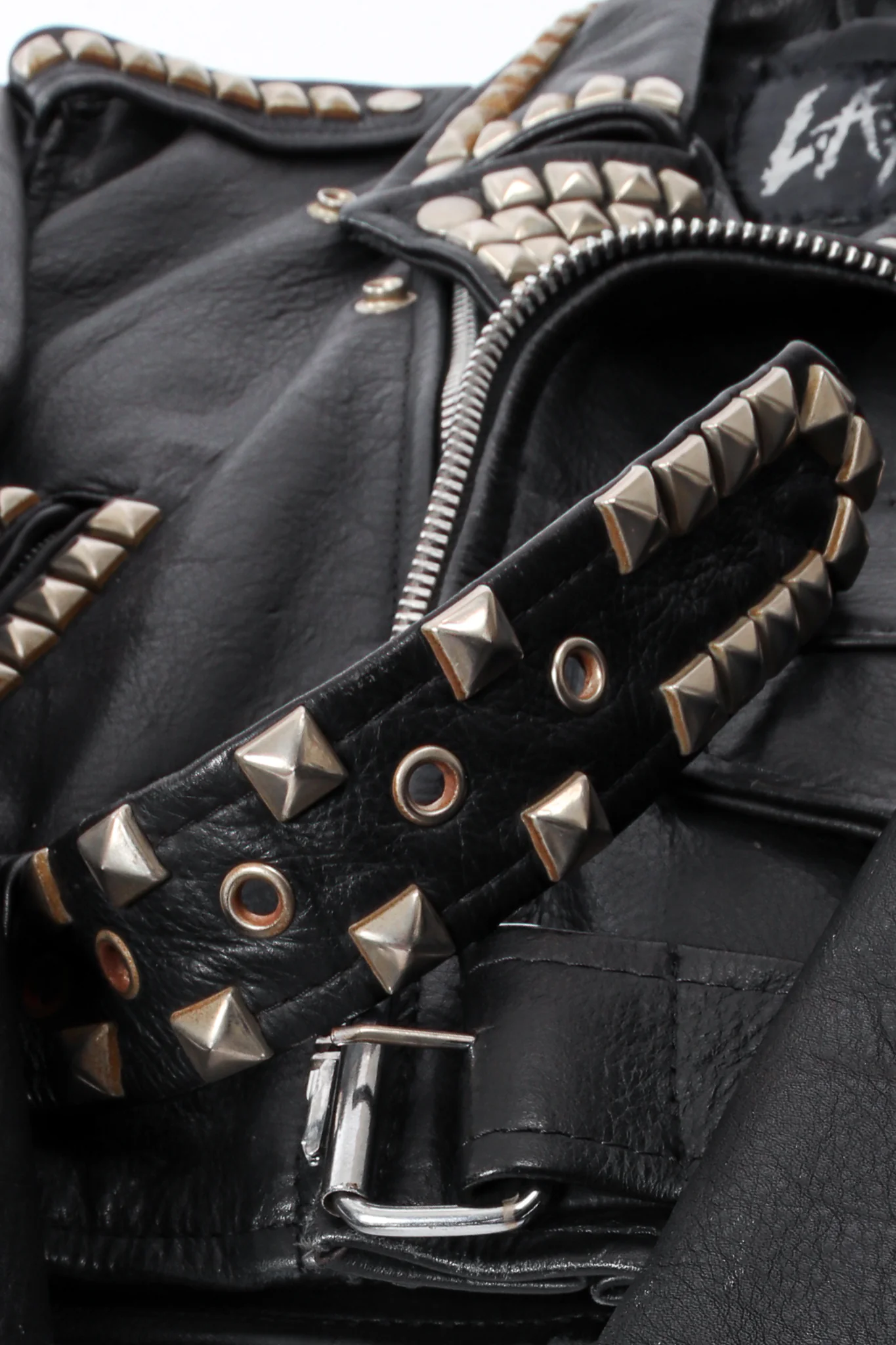 Eagle Studded Leather Biker Jacket - Image 9