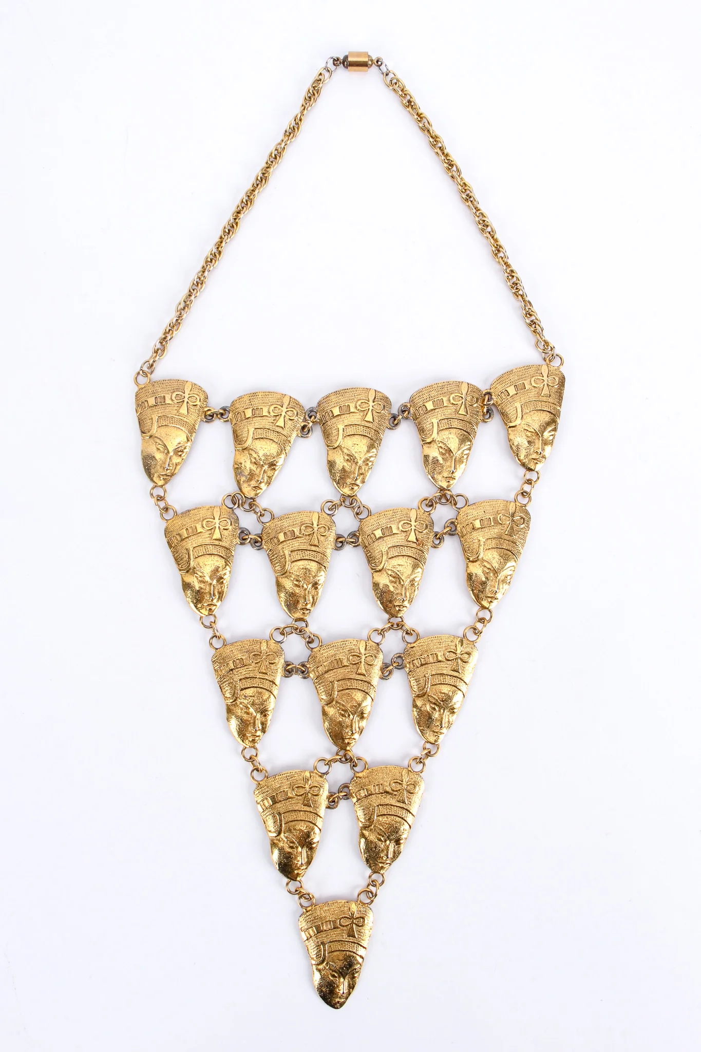 Egyptian Goddess Pyramid Bib Necklace