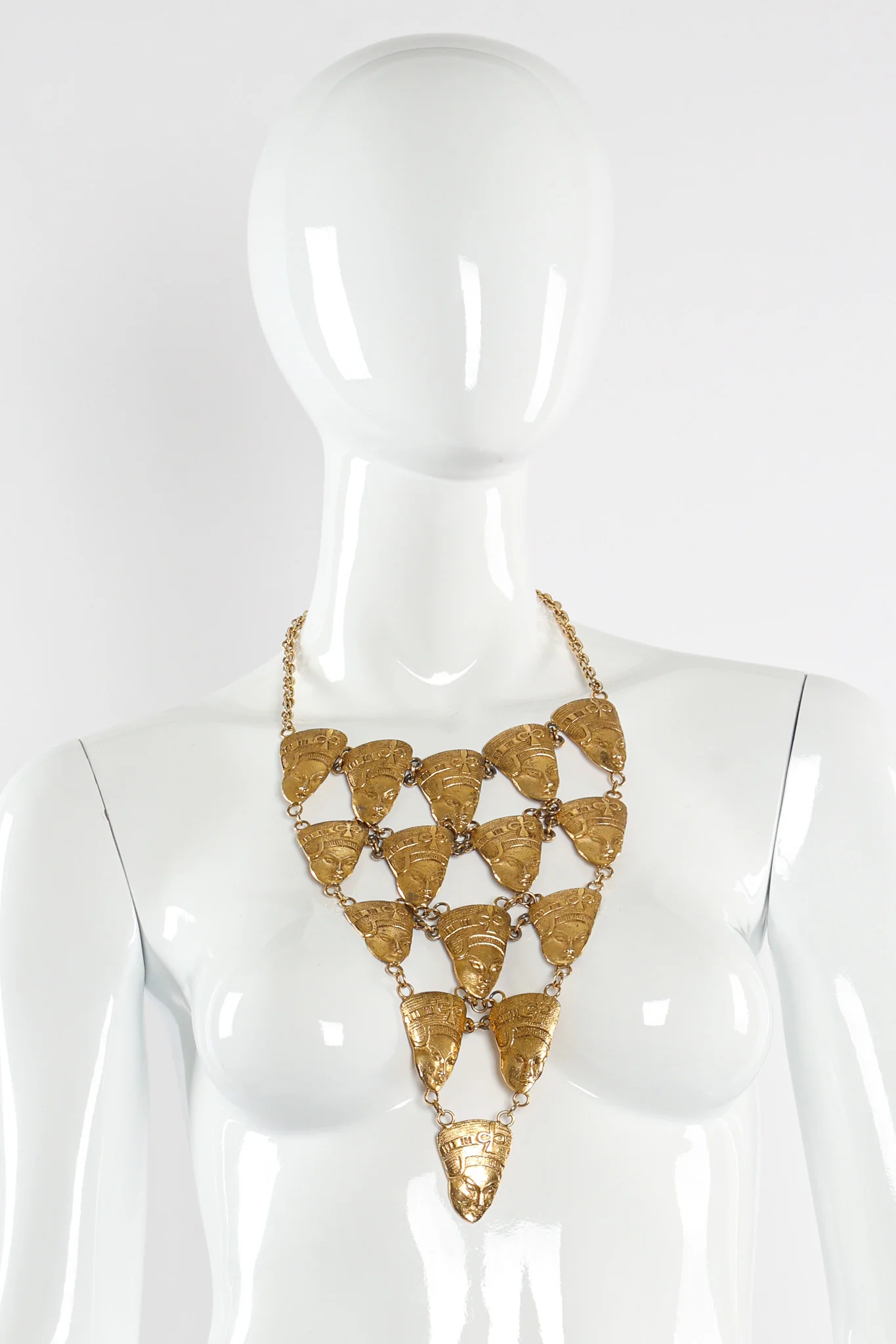 Egyptian Goddess Pyramid Bib Necklace - Image 2