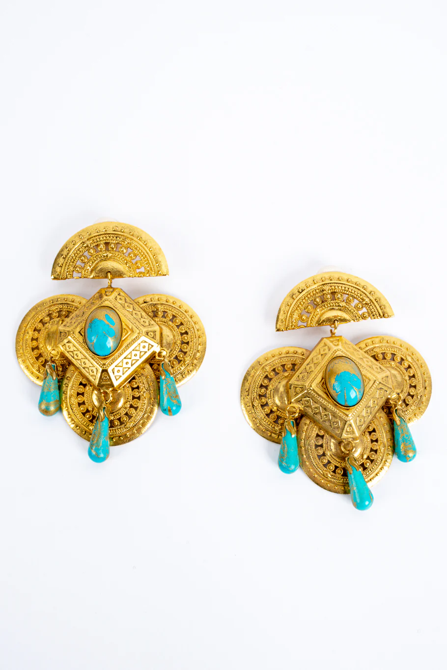 Egyptian Revival Medallion Earrings - Image 2