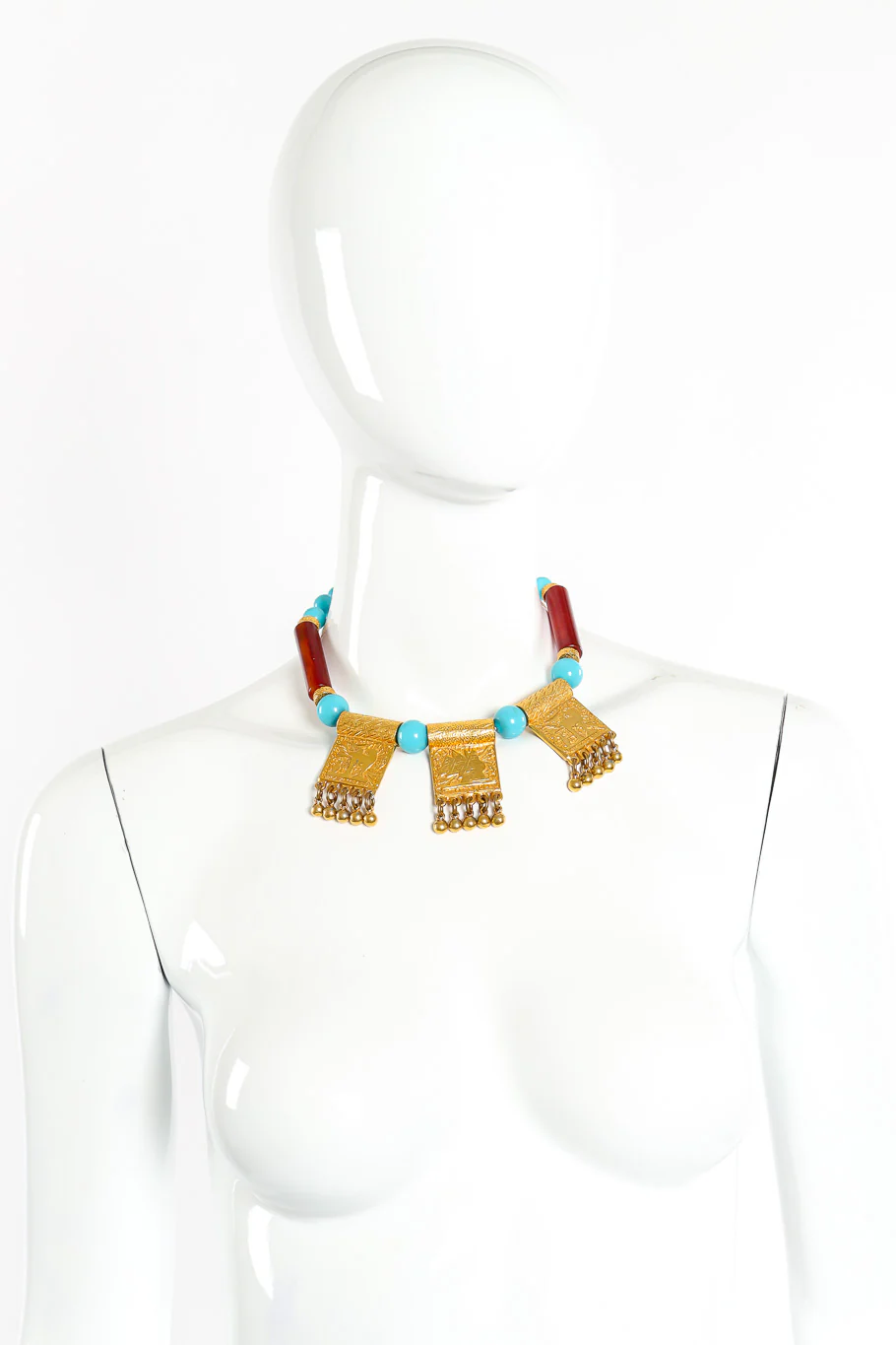 Egyptian Revival Plate Pendant Necklace - Image 2