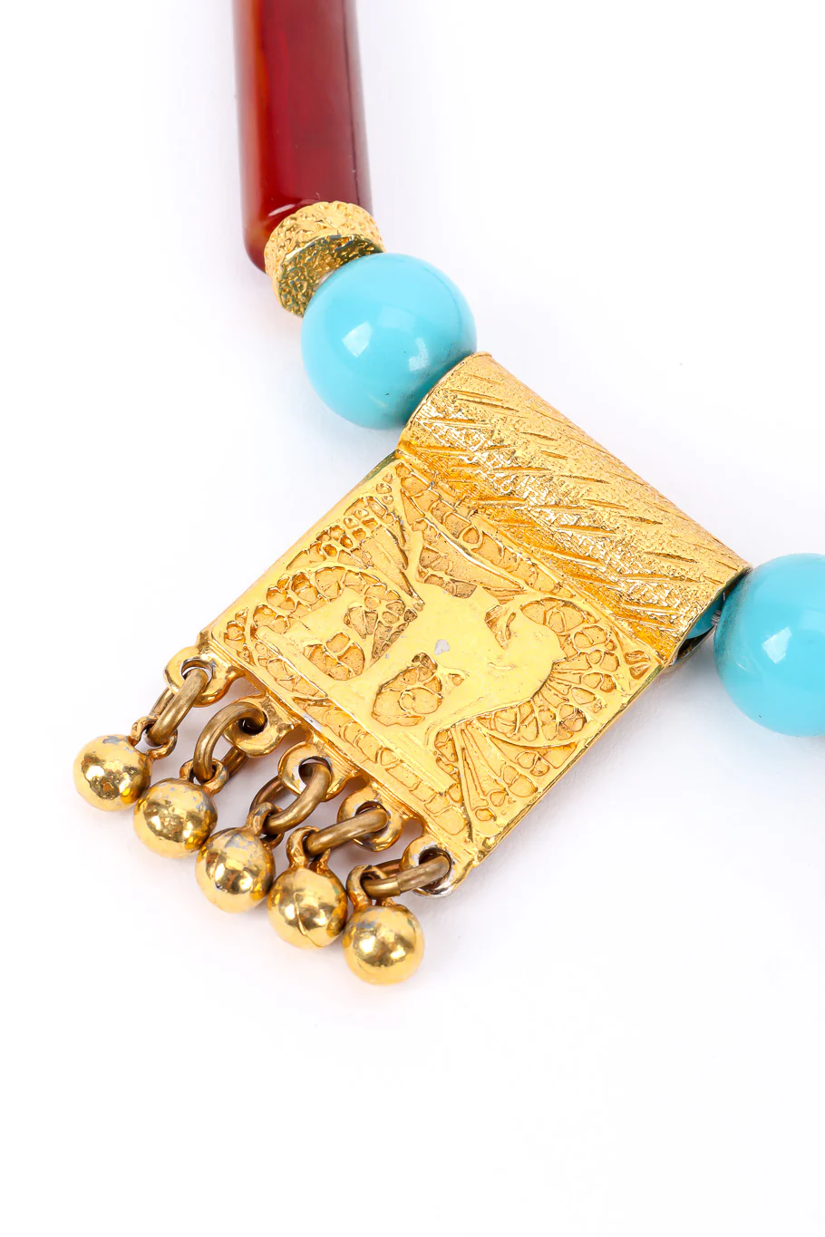 Egyptian Revival Plate Pendant Necklace - Image 4