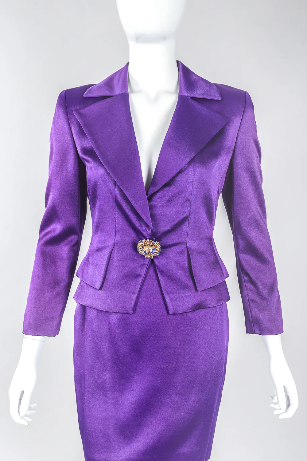 Electric Satin Jacket & Skirt Power Suit - Image 3
