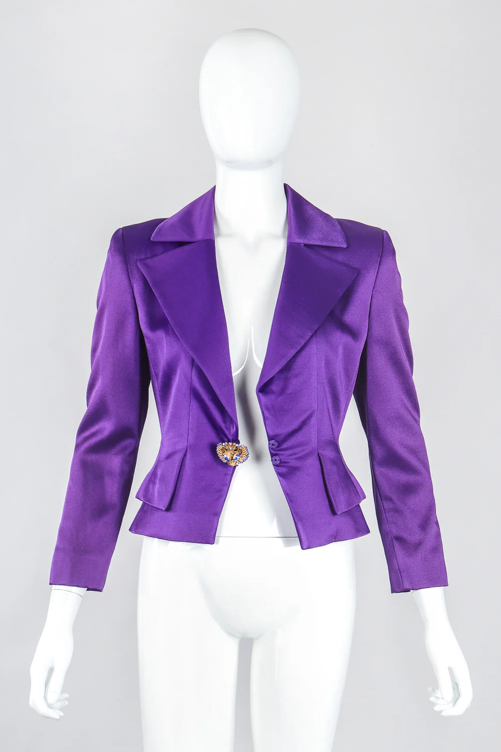 Electric Satin Jacket & Skirt Power Suit - Image 7