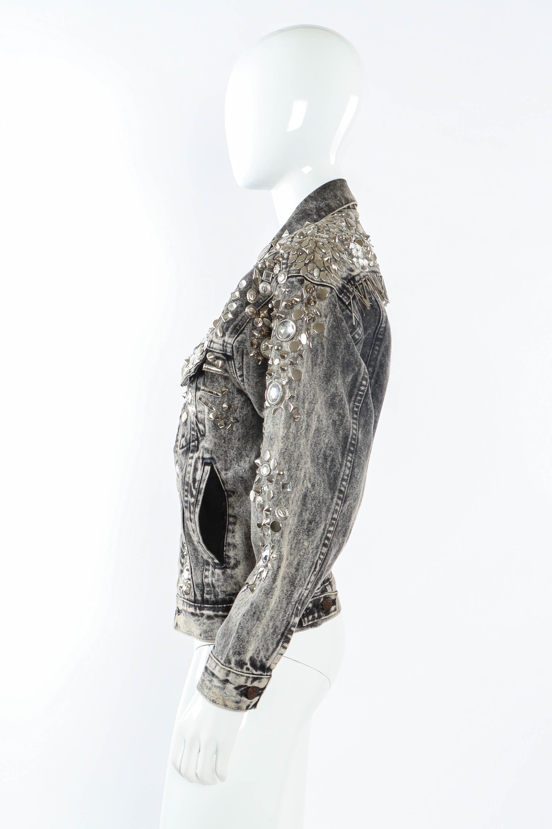 Electric Multi-Studded Denim Jacket - Image 4