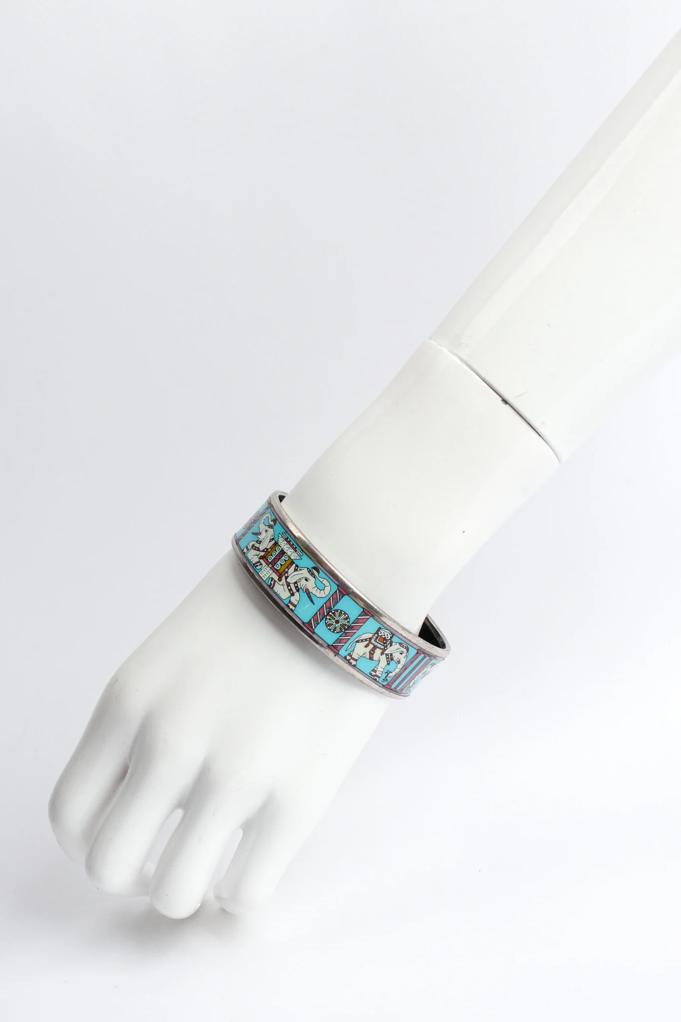 Elephant Torana Wide Enamel Bracelet - Image 2