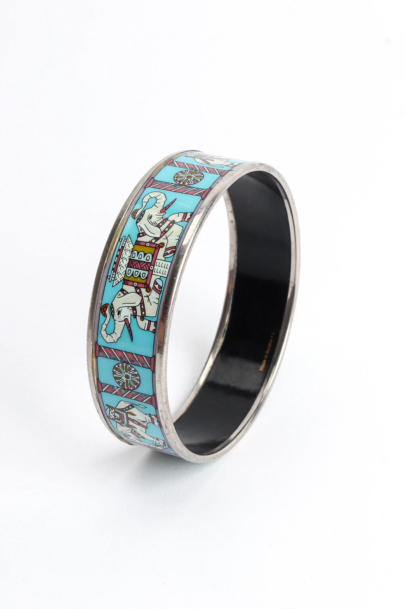 Elephant Torana Wide Enamel Bracelet - Image 5