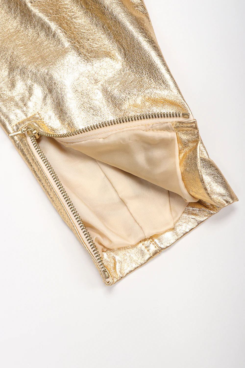 Emanuel Gold Leather Biker Jacket - Image 11