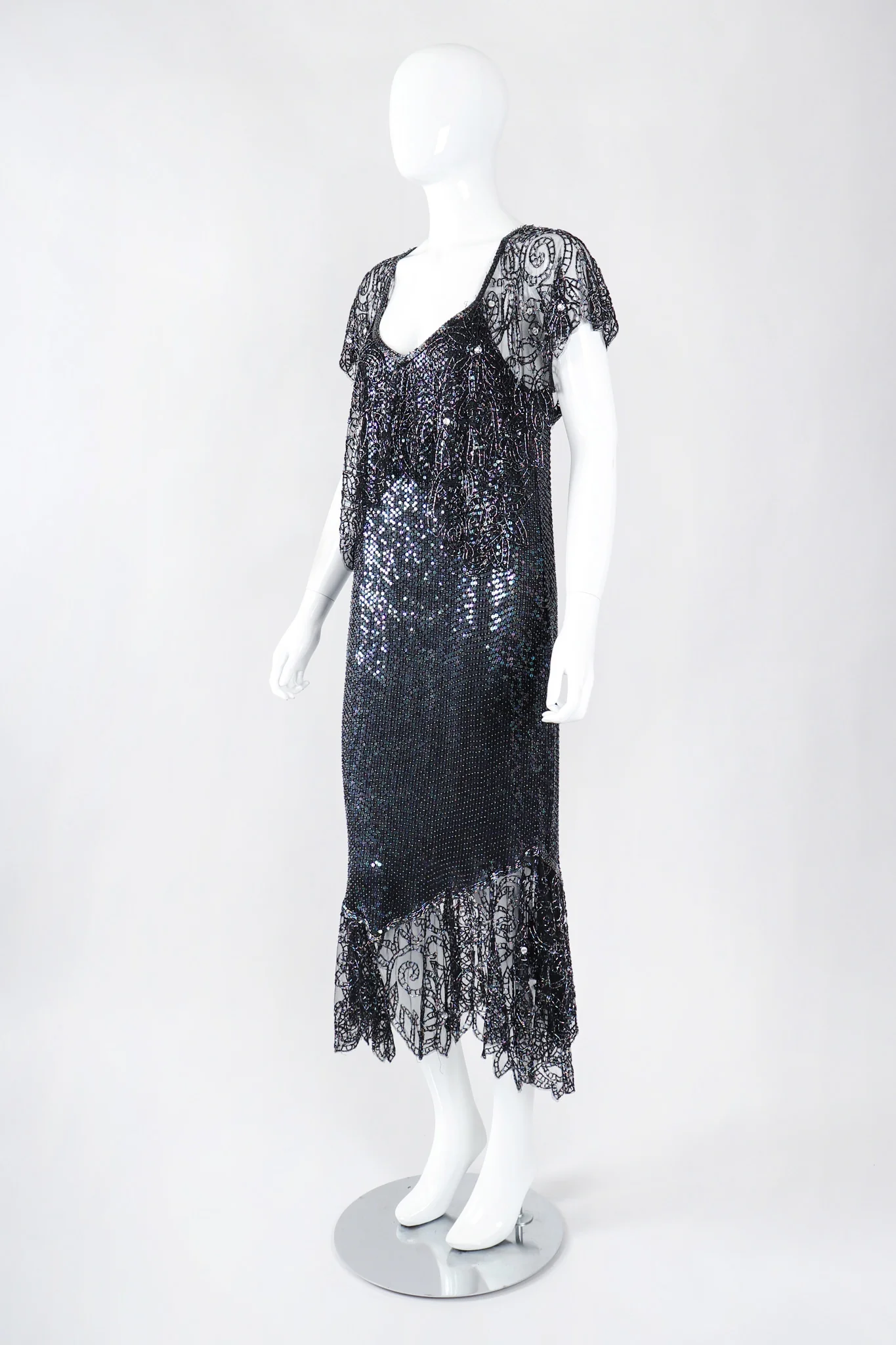 Embellished Bead Lace Dress - Image 4