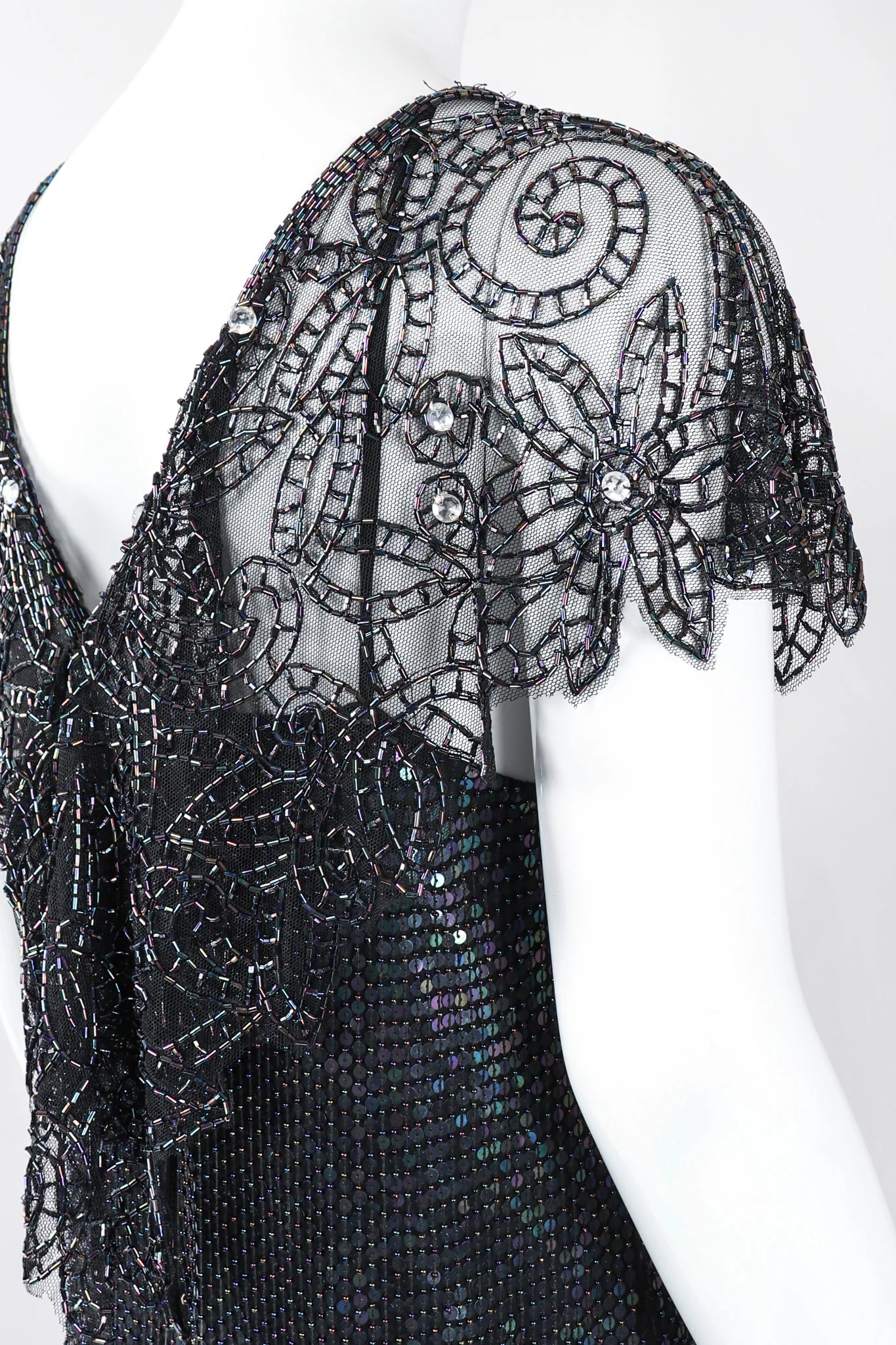 Embellished Bead Lace Dress - Image 8