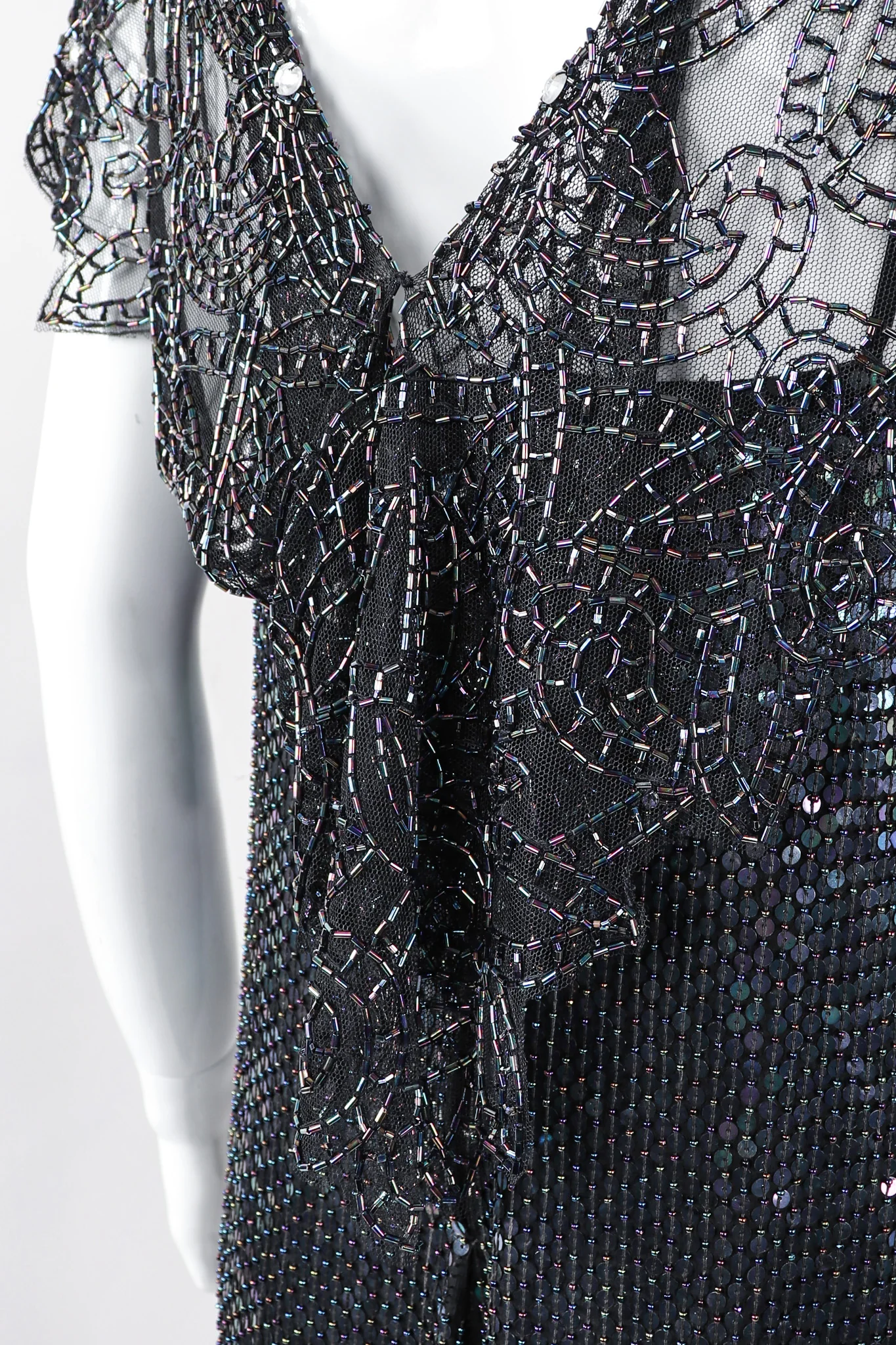 Embellished Bead Lace Dress - Image 9