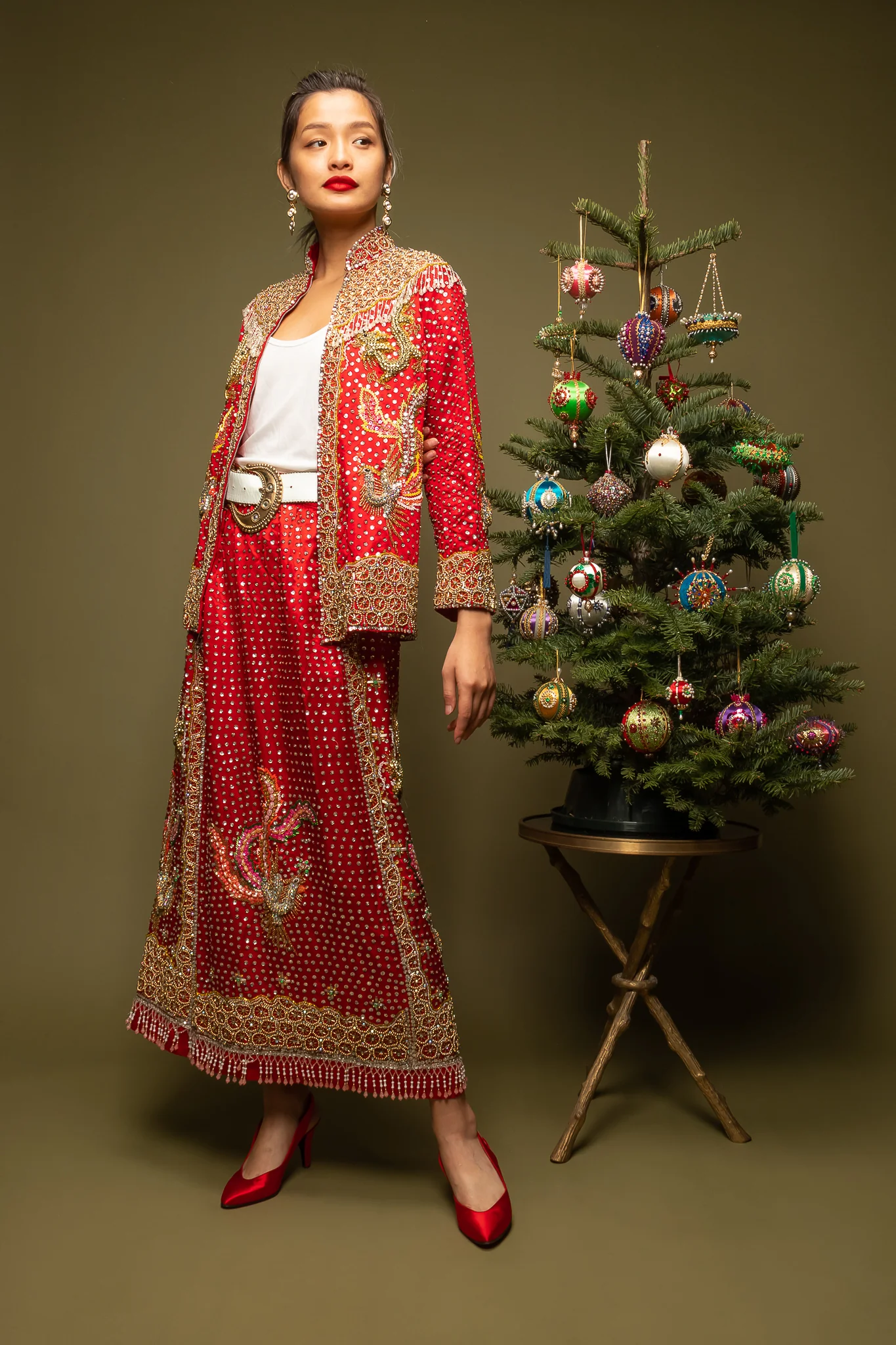 Embellished Chinese Phoenix & Dragon Skirt - Image 2