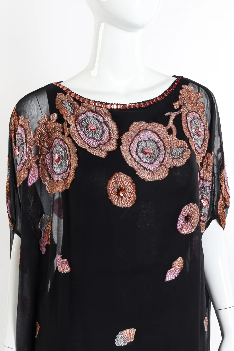 Embellished Floral Silk Caftan - Image 2