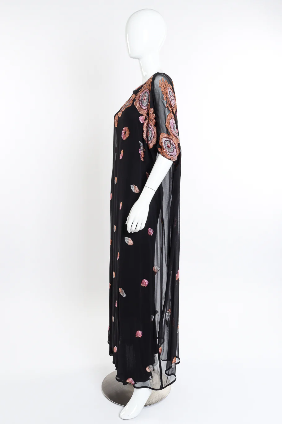 Embellished Floral Silk Caftan - Image 3