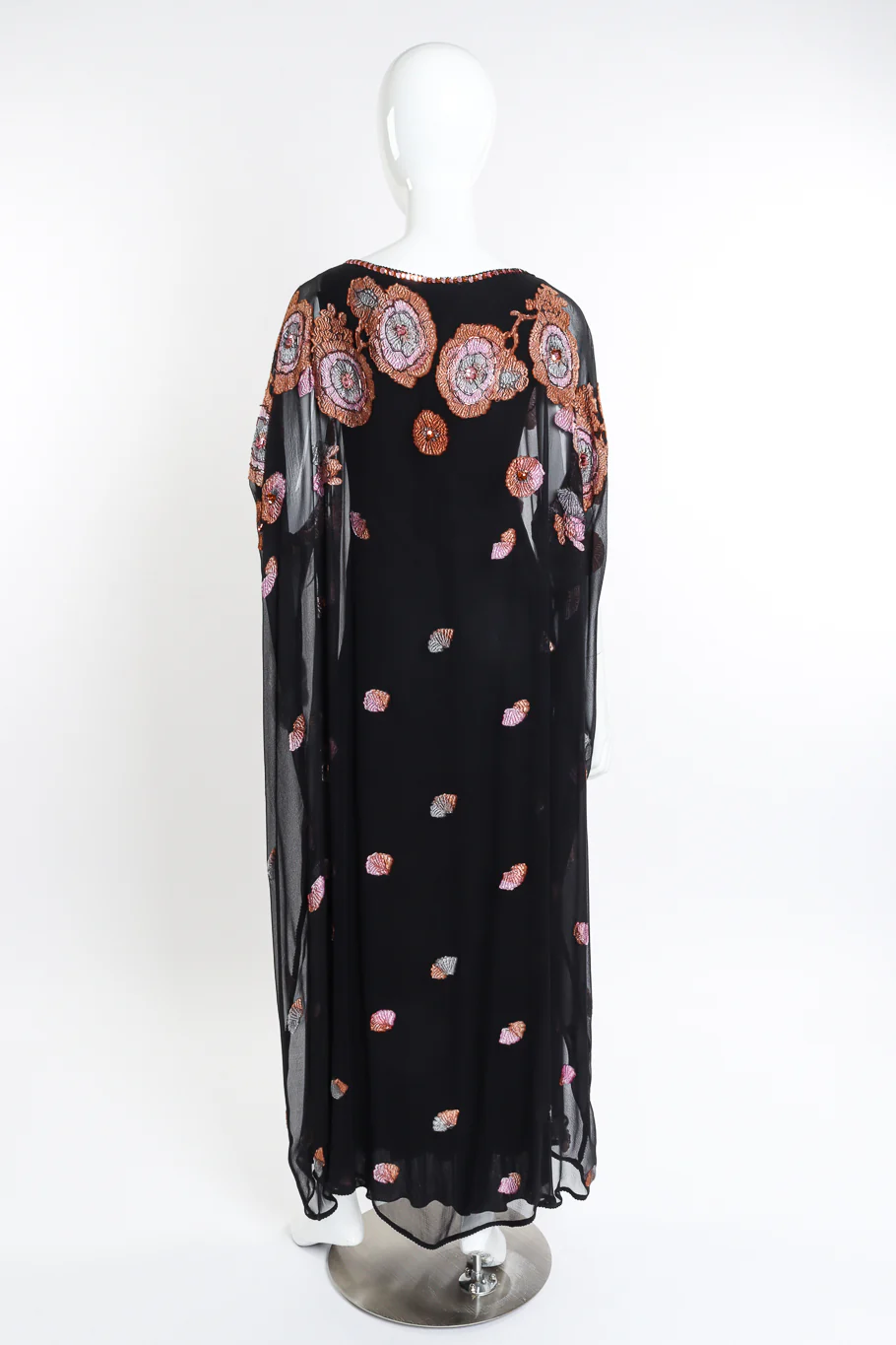 Embellished Floral Silk Caftan - Image 4
