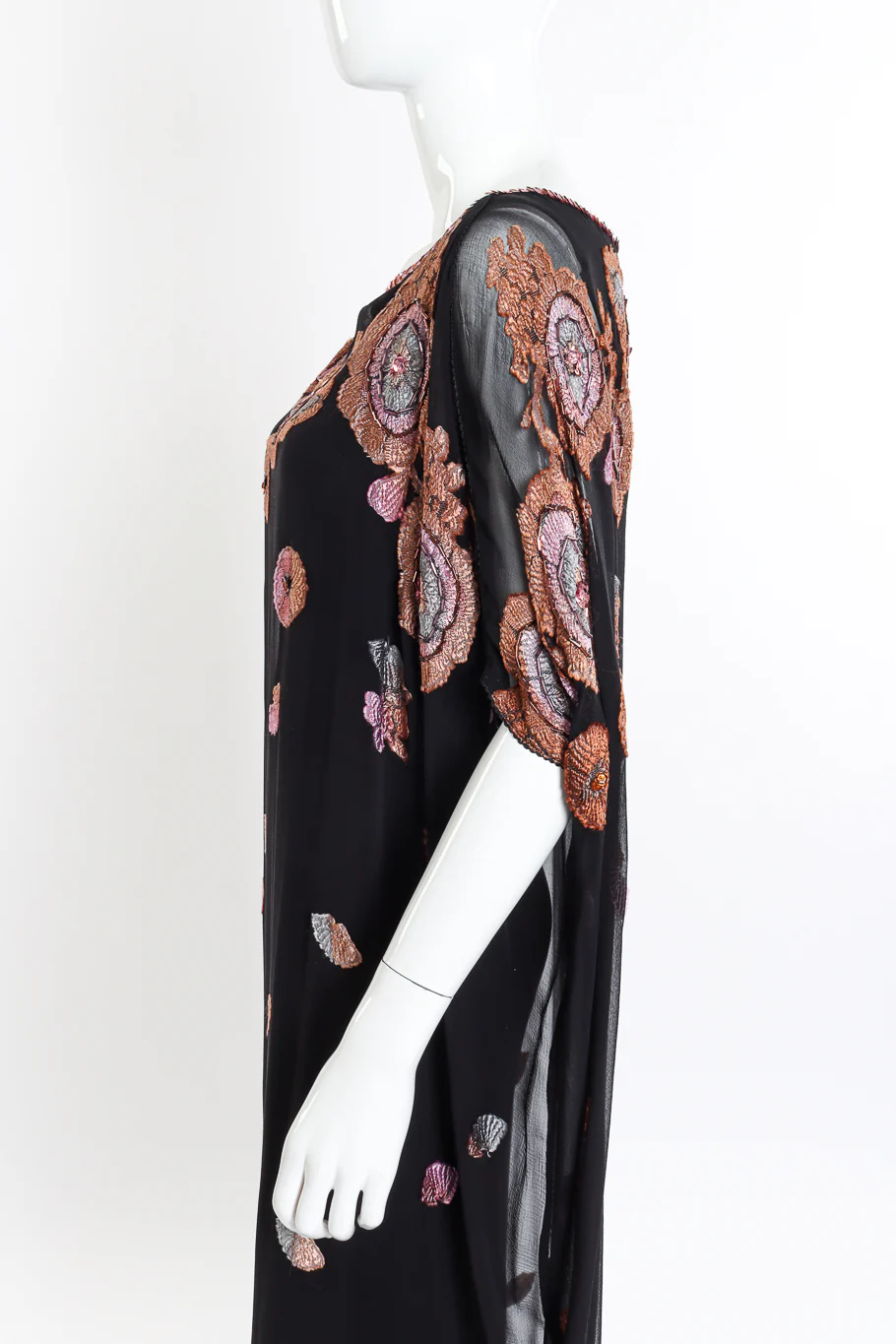 Embellished Floral Silk Caftan - Image 5