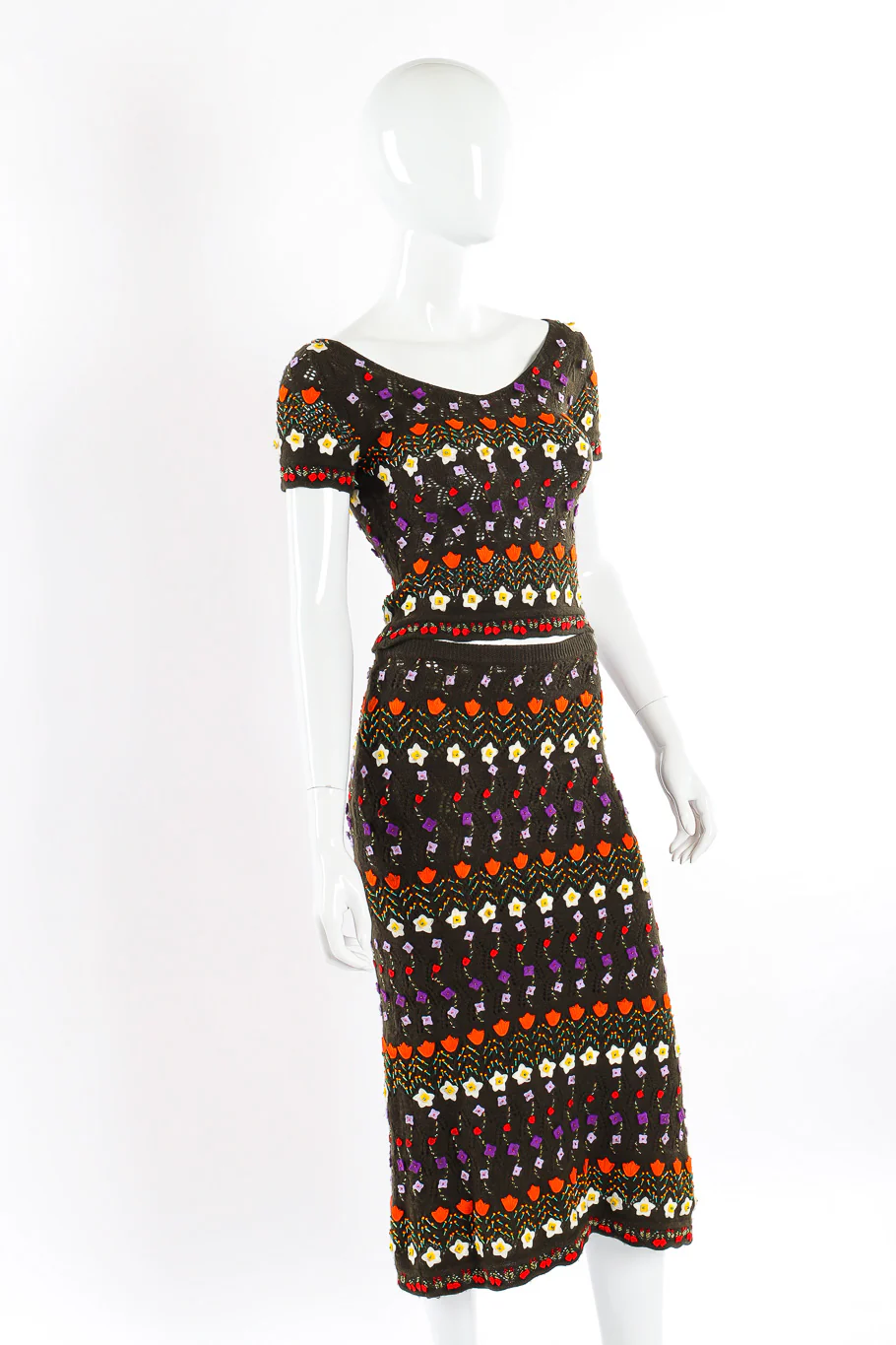Embellished Knit Top and Skirt Set - Image 2