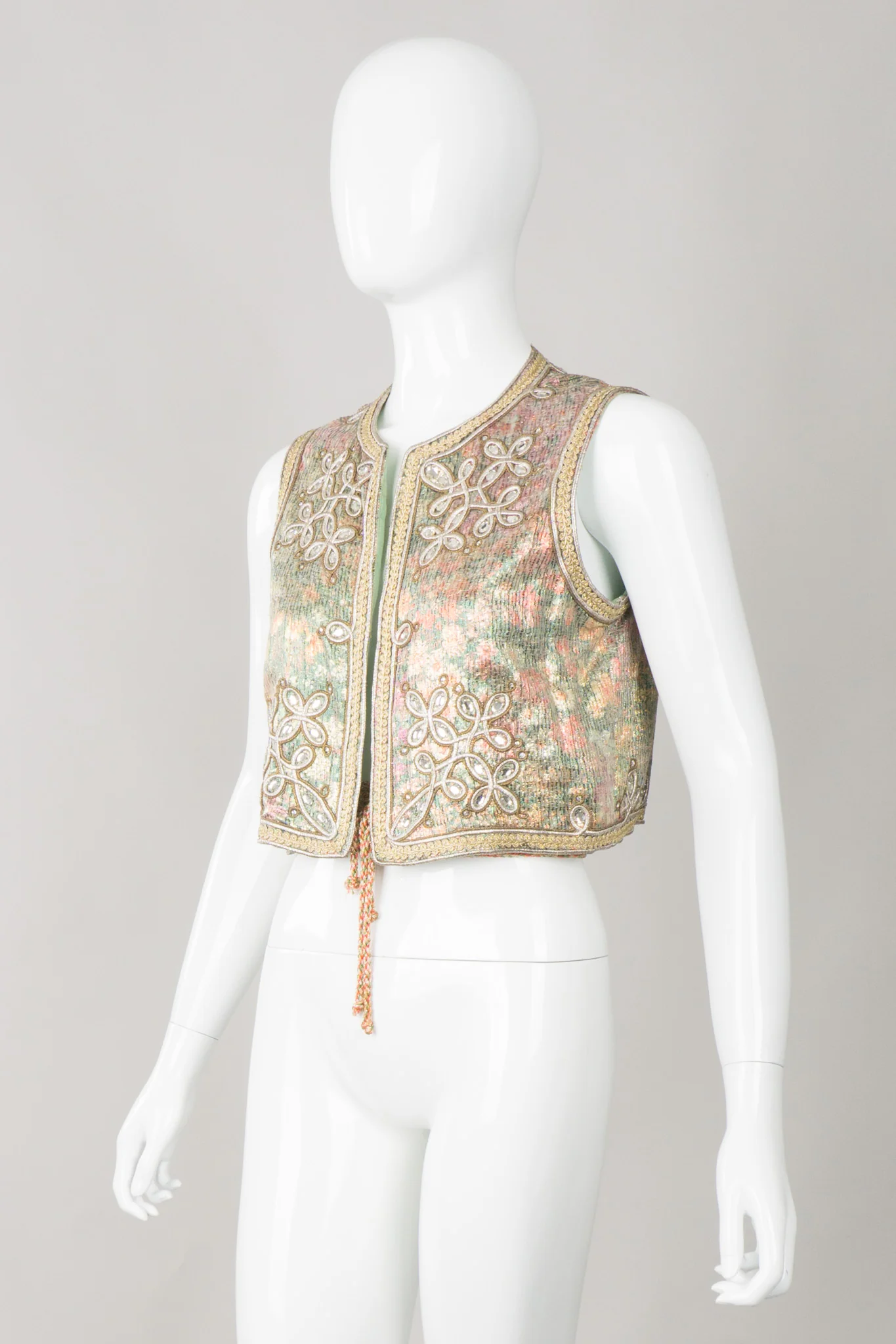 Embellished Lamé Vest & Belt Set - Image 3