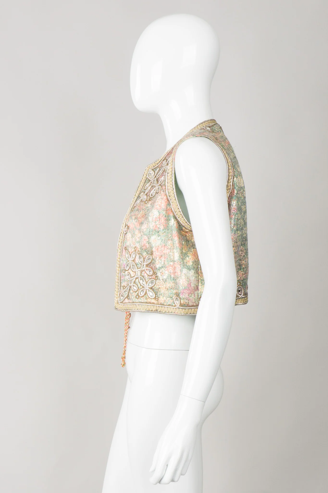 Embellished Lamé Vest & Belt Set - Image 4