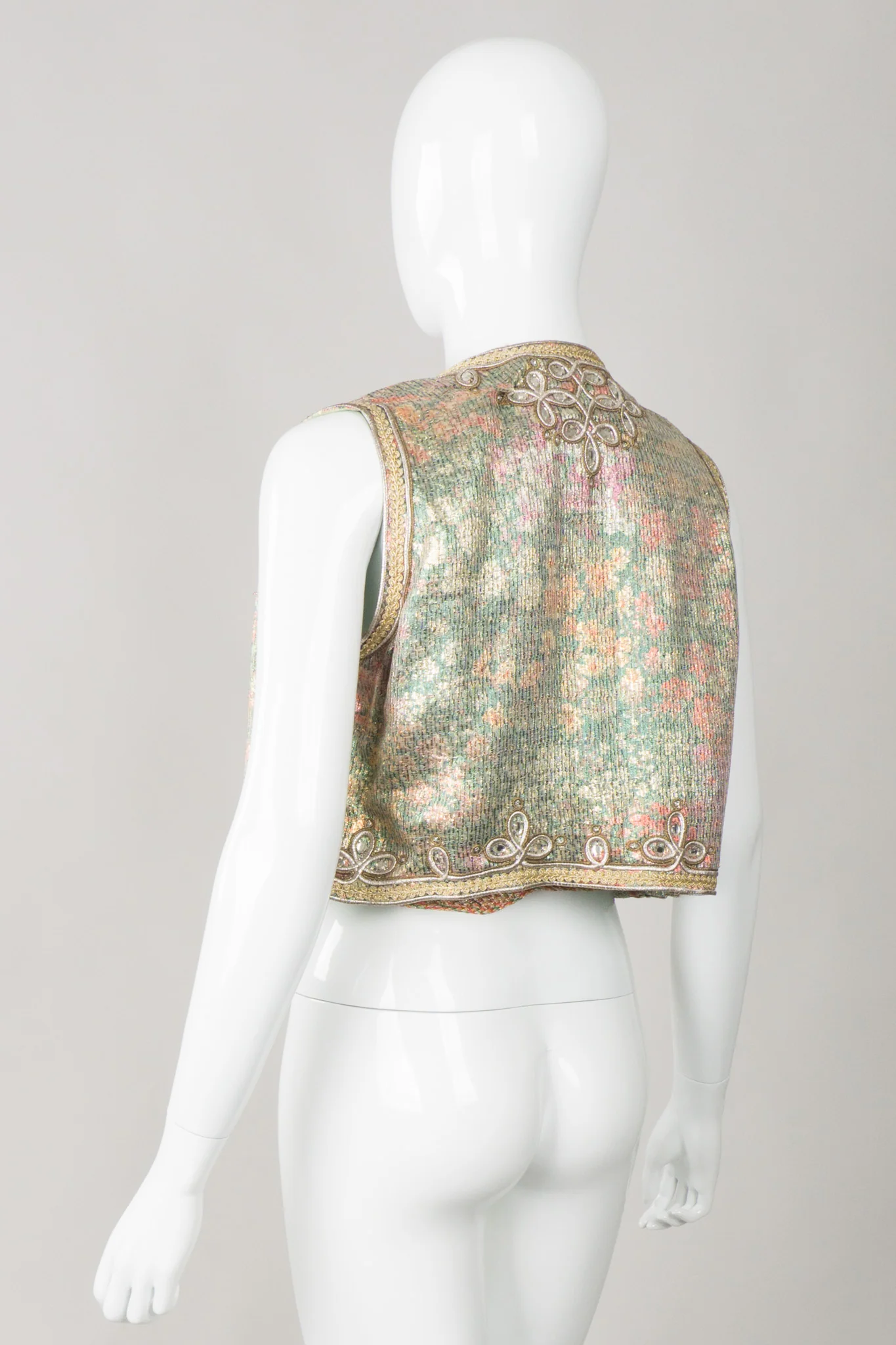 Embellished Lamé Vest & Belt Set - Image 5