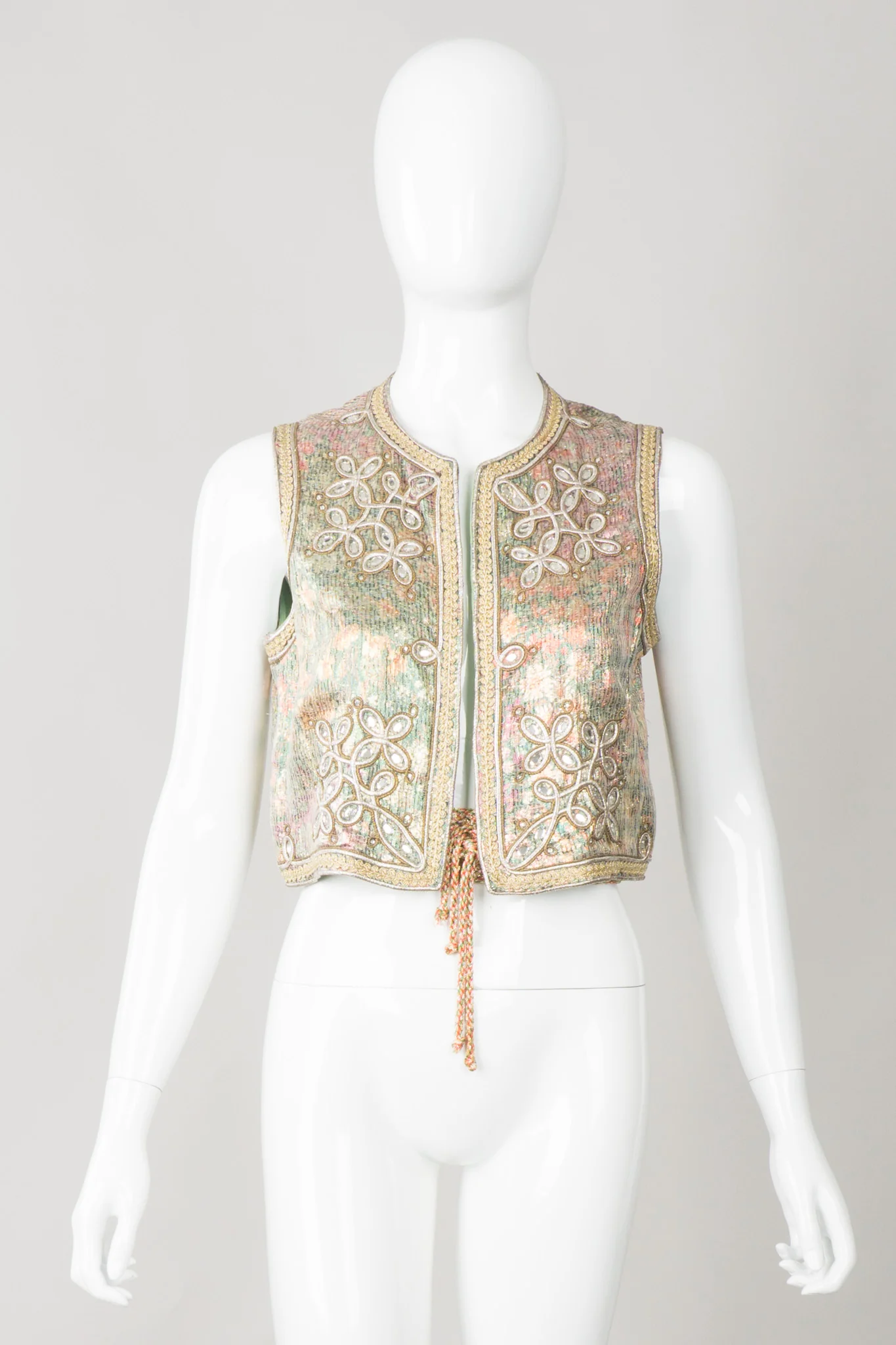Embellished Lamé Vest & Belt Set - Image 7