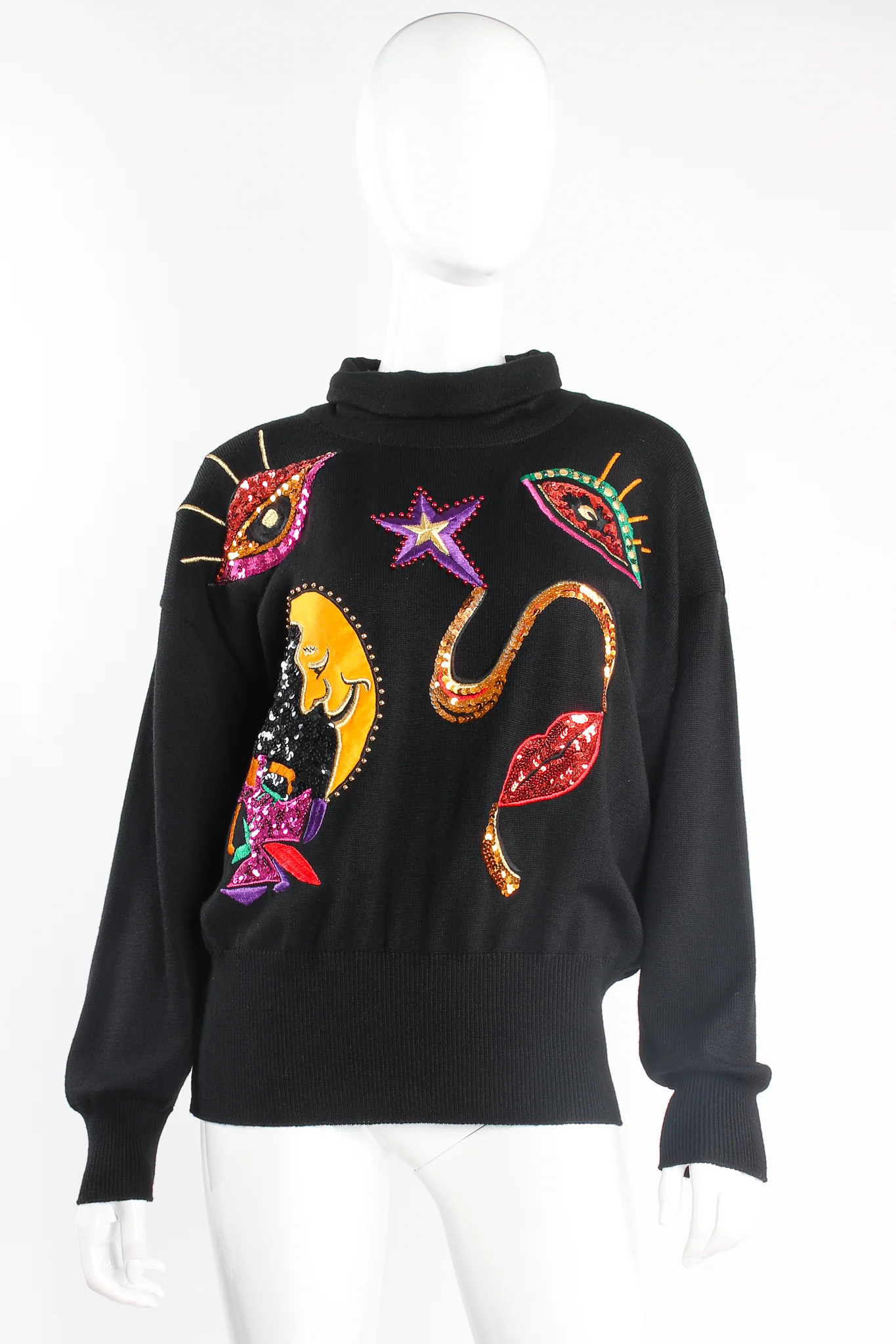 Embellished Moon Appliqué Sweater - Image 5