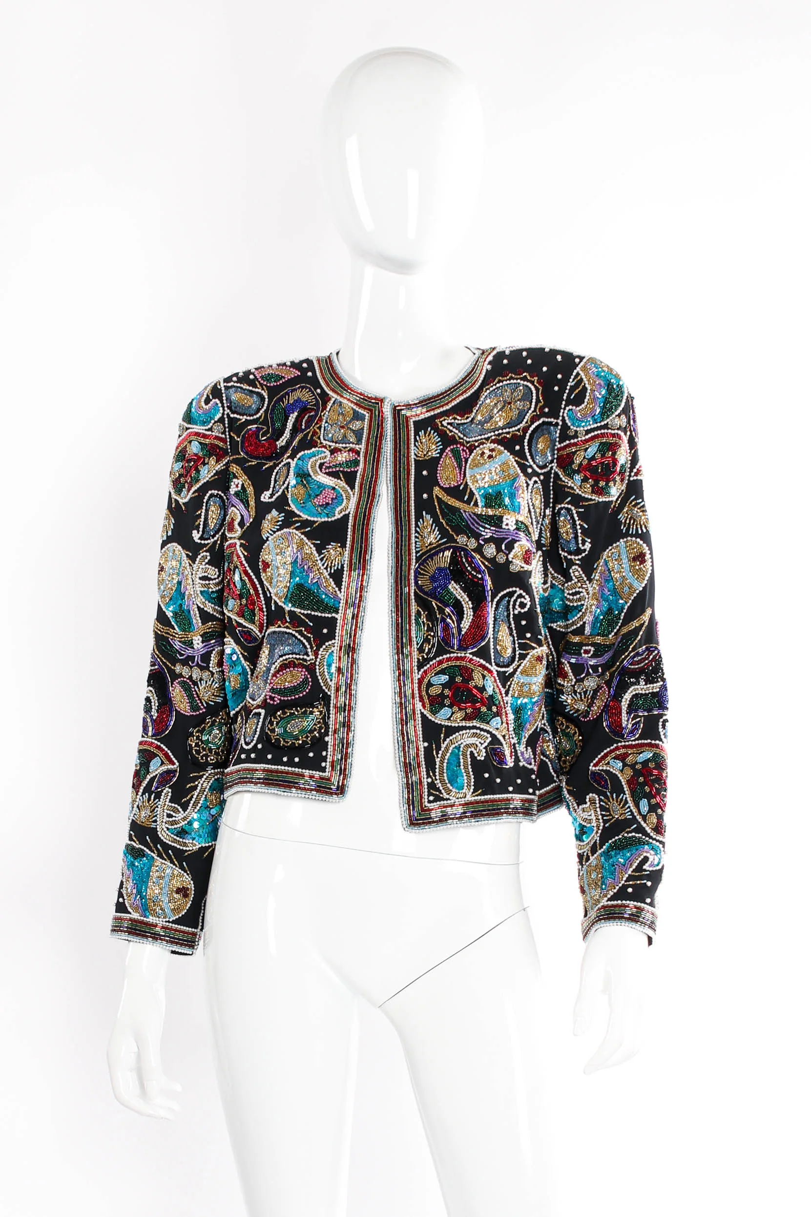 Paisley Embellished Boxy Jacket