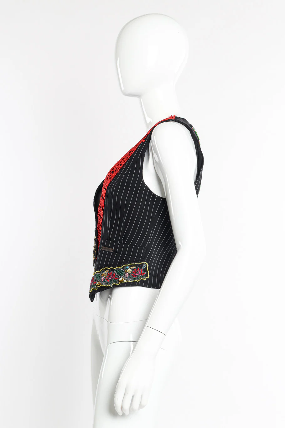 Embellished Pinstripe Vest - Image 2