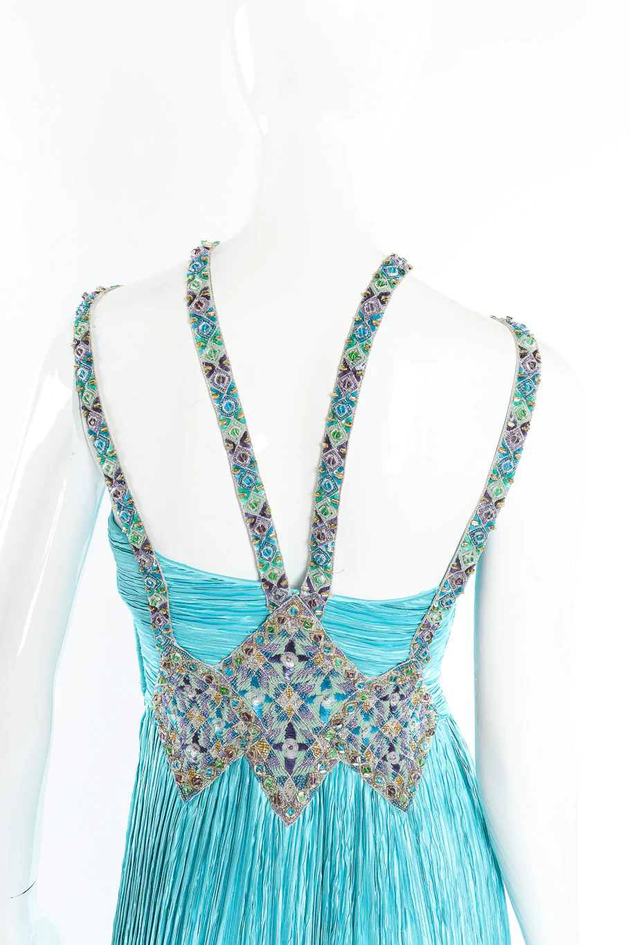 Embellished Pleated Halter Gown - Image 2