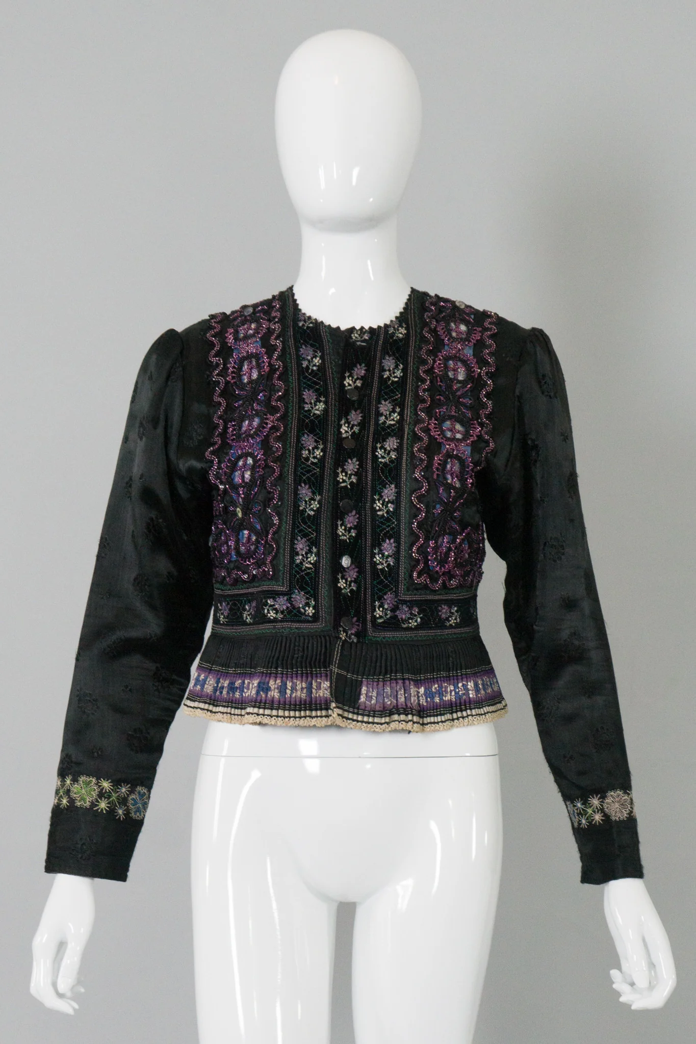 Embellished Ruffle Peplum Jacket