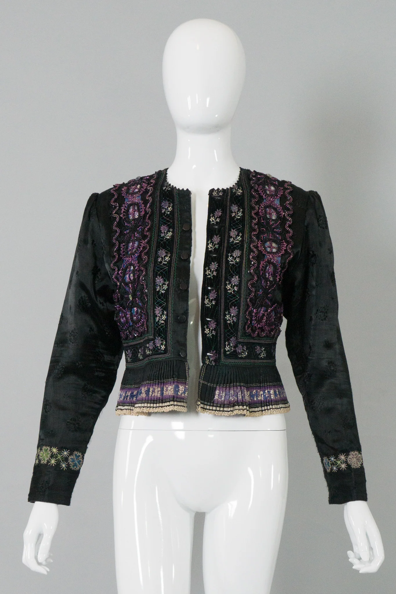 Embellished Ruffle Peplum Jacket - Image 2