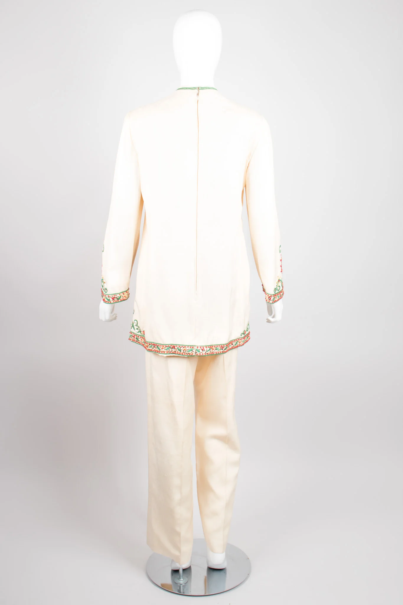 Embellished Silk Tunic & Pant Set - Image 7