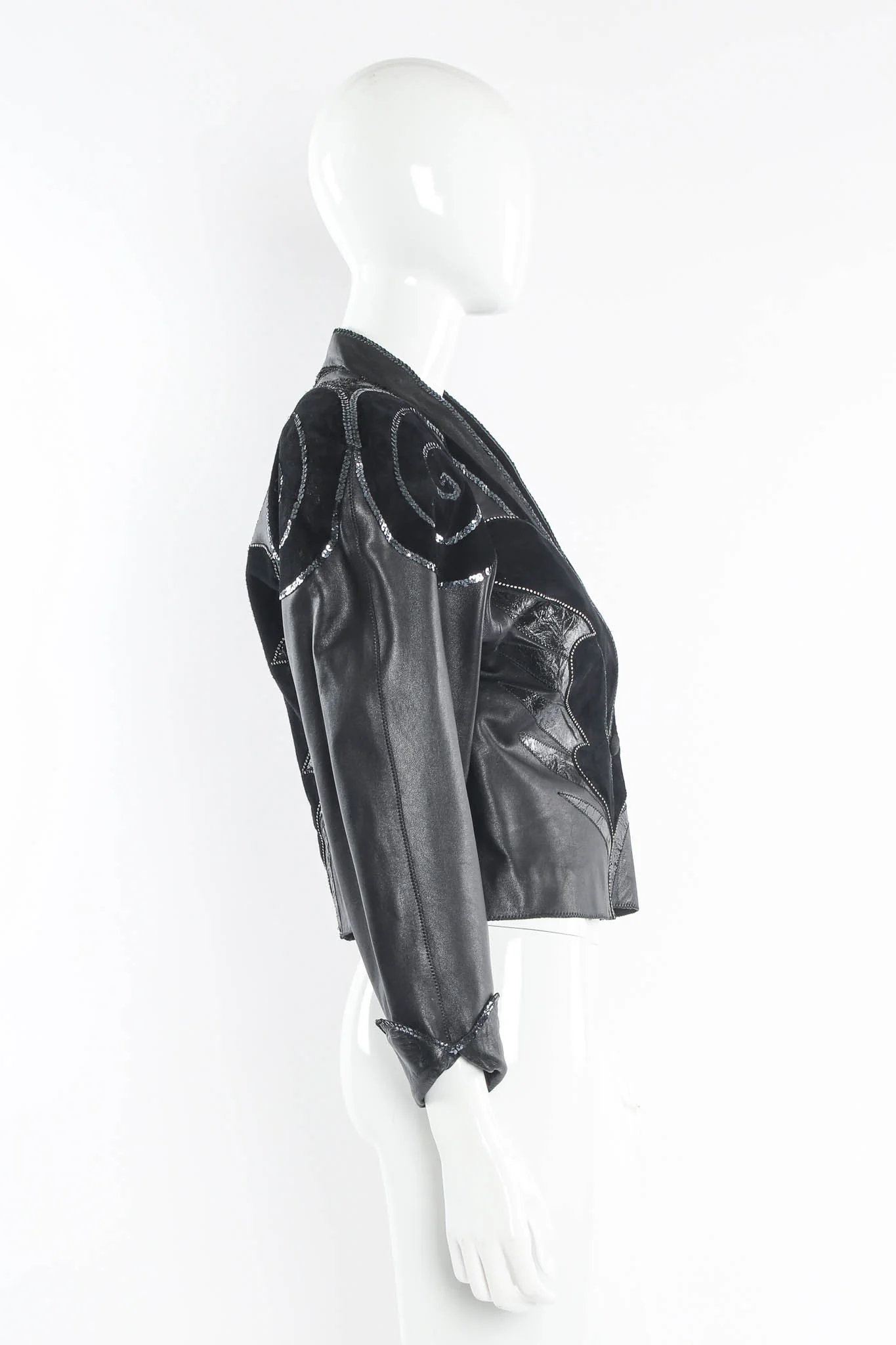 Embellished Suede Leather Jacket - Image 3
