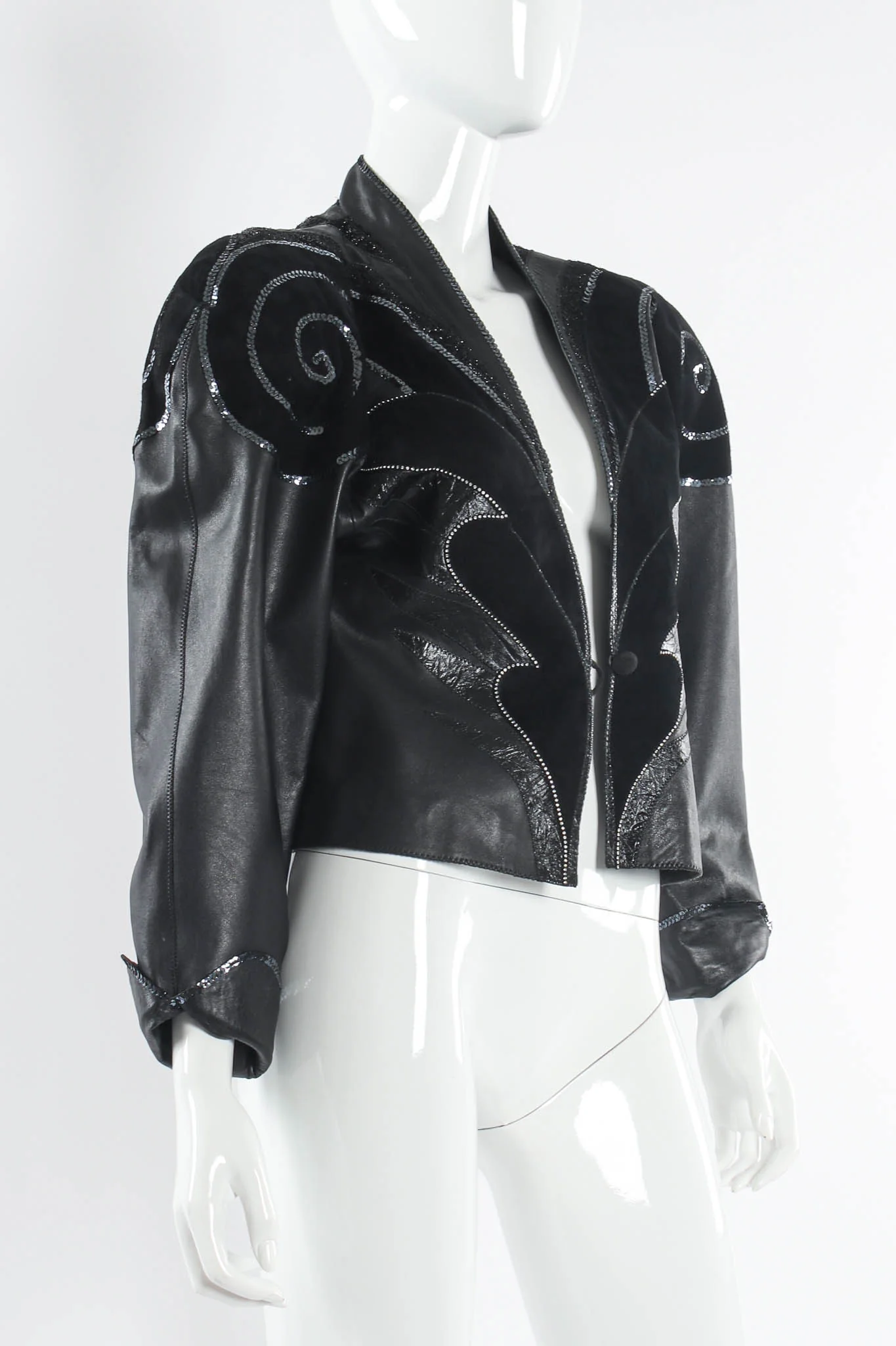 Embellished Suede Leather Jacket - Image 4