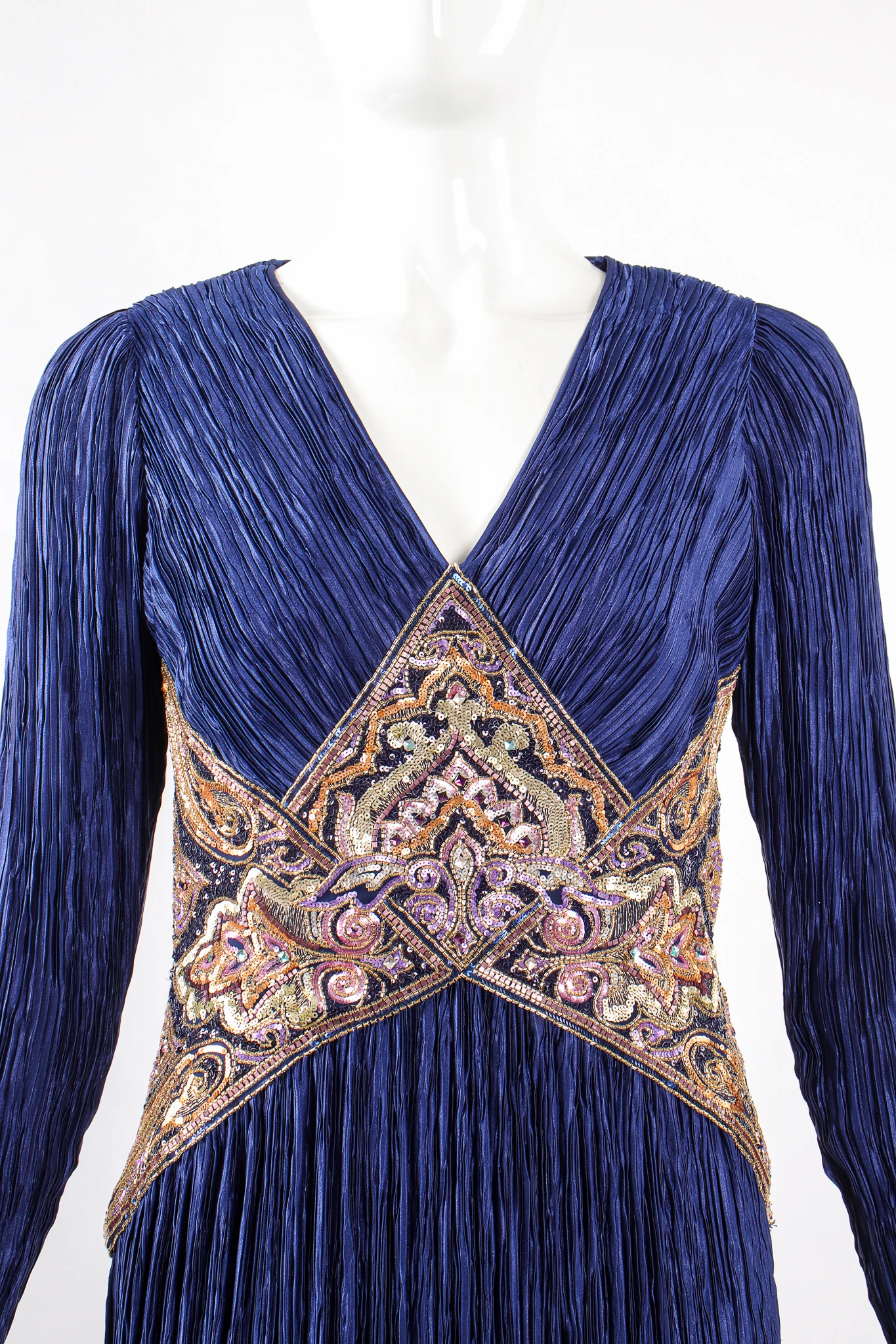 Embellished Waist Pleated Gown - Image 3