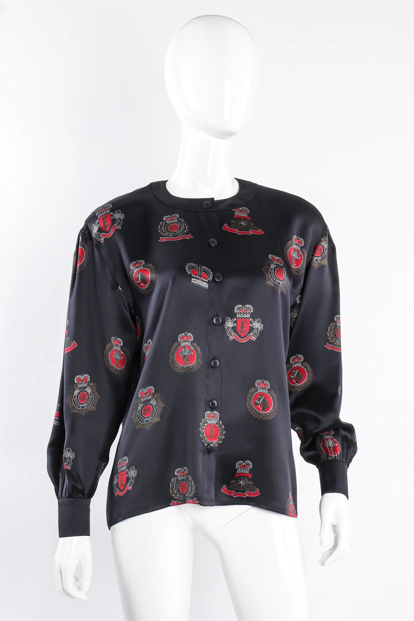 Emblem Crest Print Blouse - Image 2