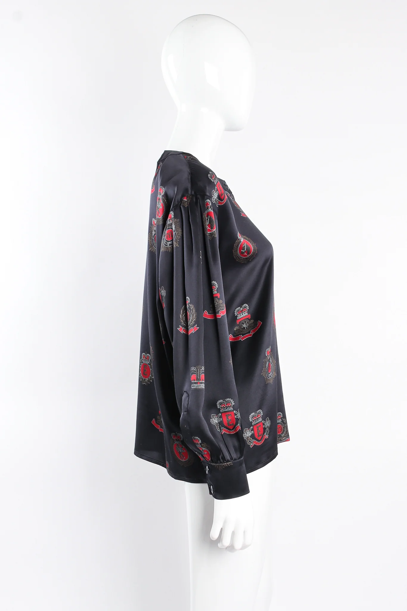 Emblem Crest Print Blouse - Image 3