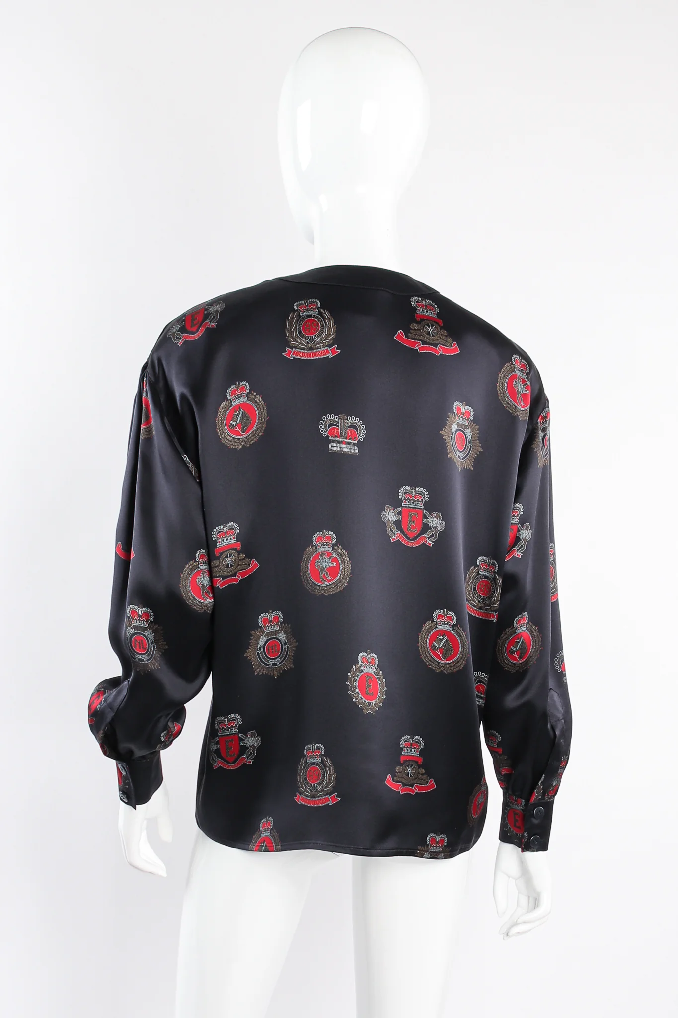 Emblem Crest Print Blouse - Image 4