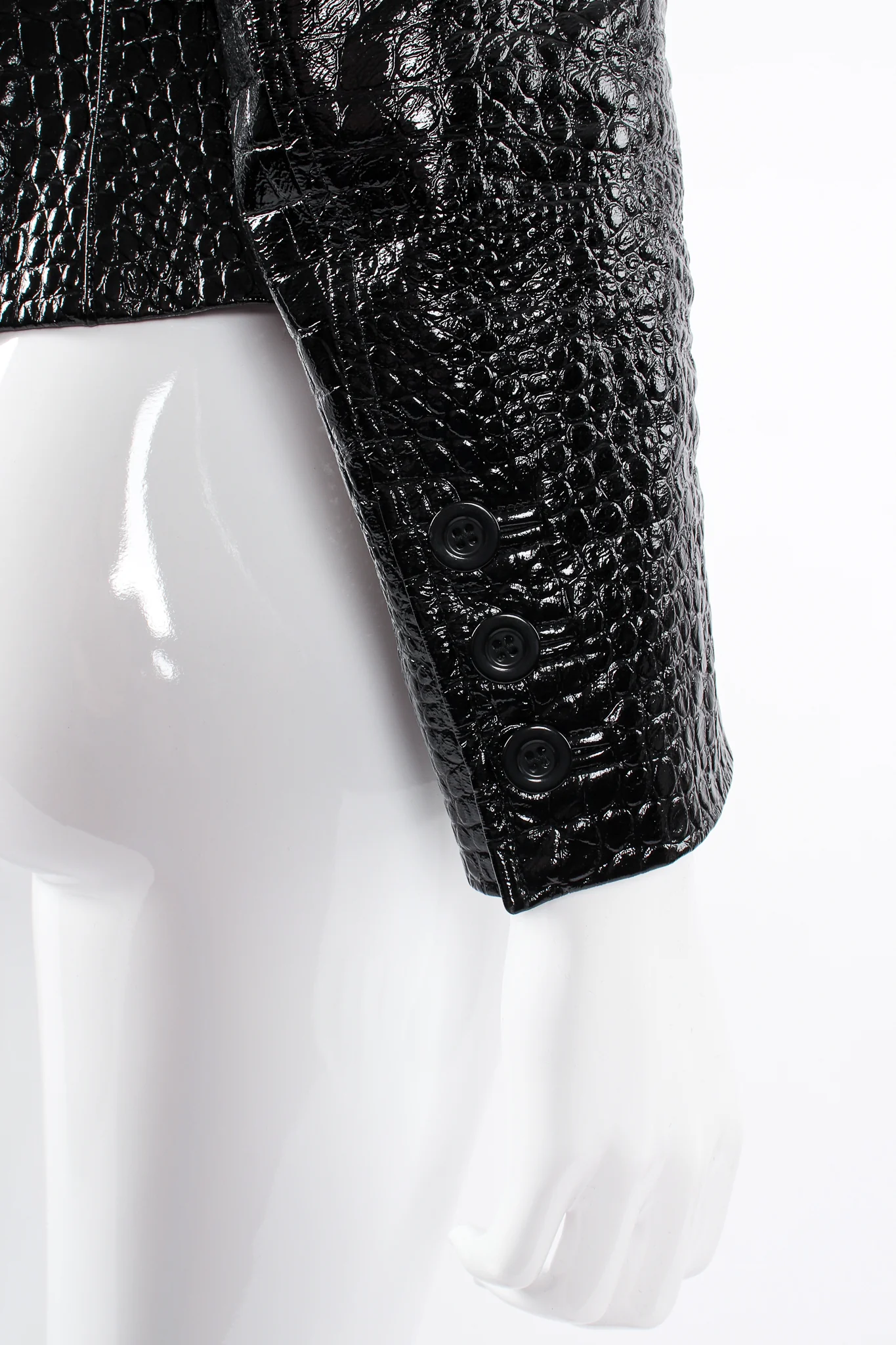 Embossed Patent Leather Jacket - Image 10